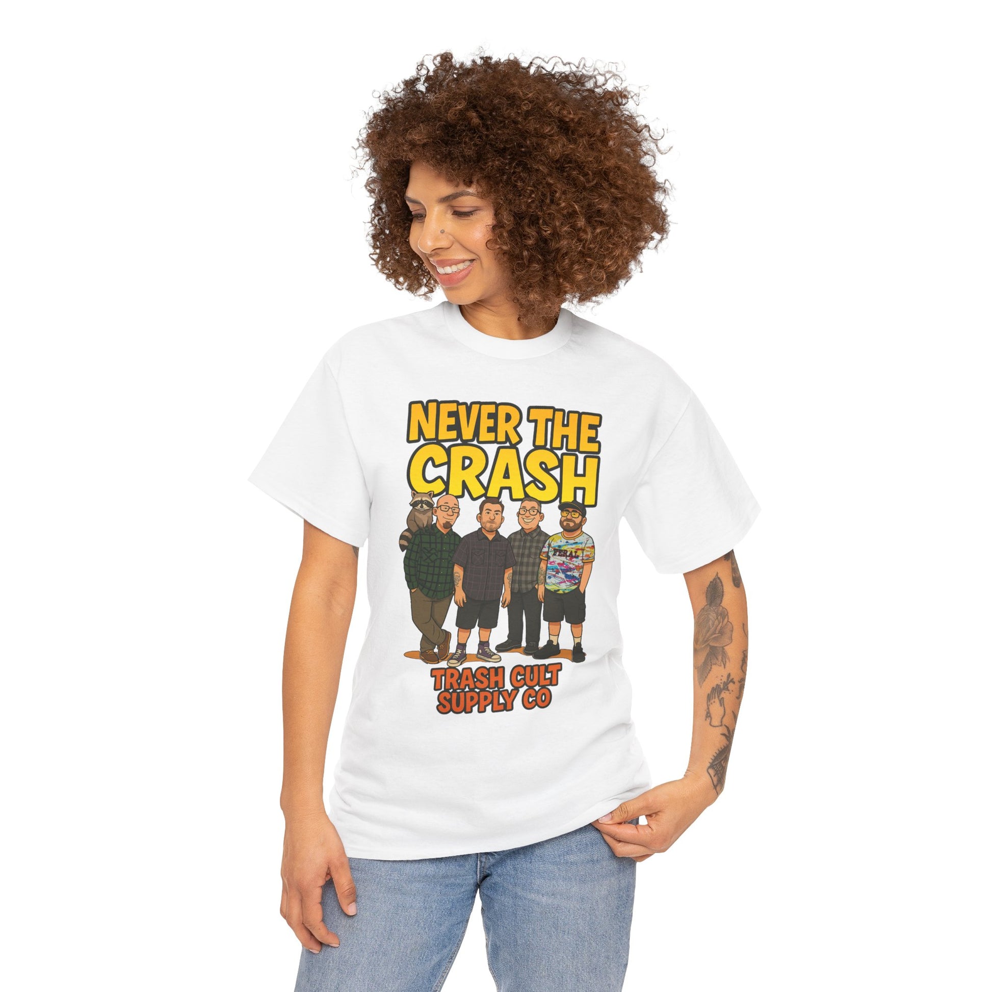Never The Crash Band Shirt – Bold Graffiti Logo Tee - EXCLUSIVE | Gildan 5000