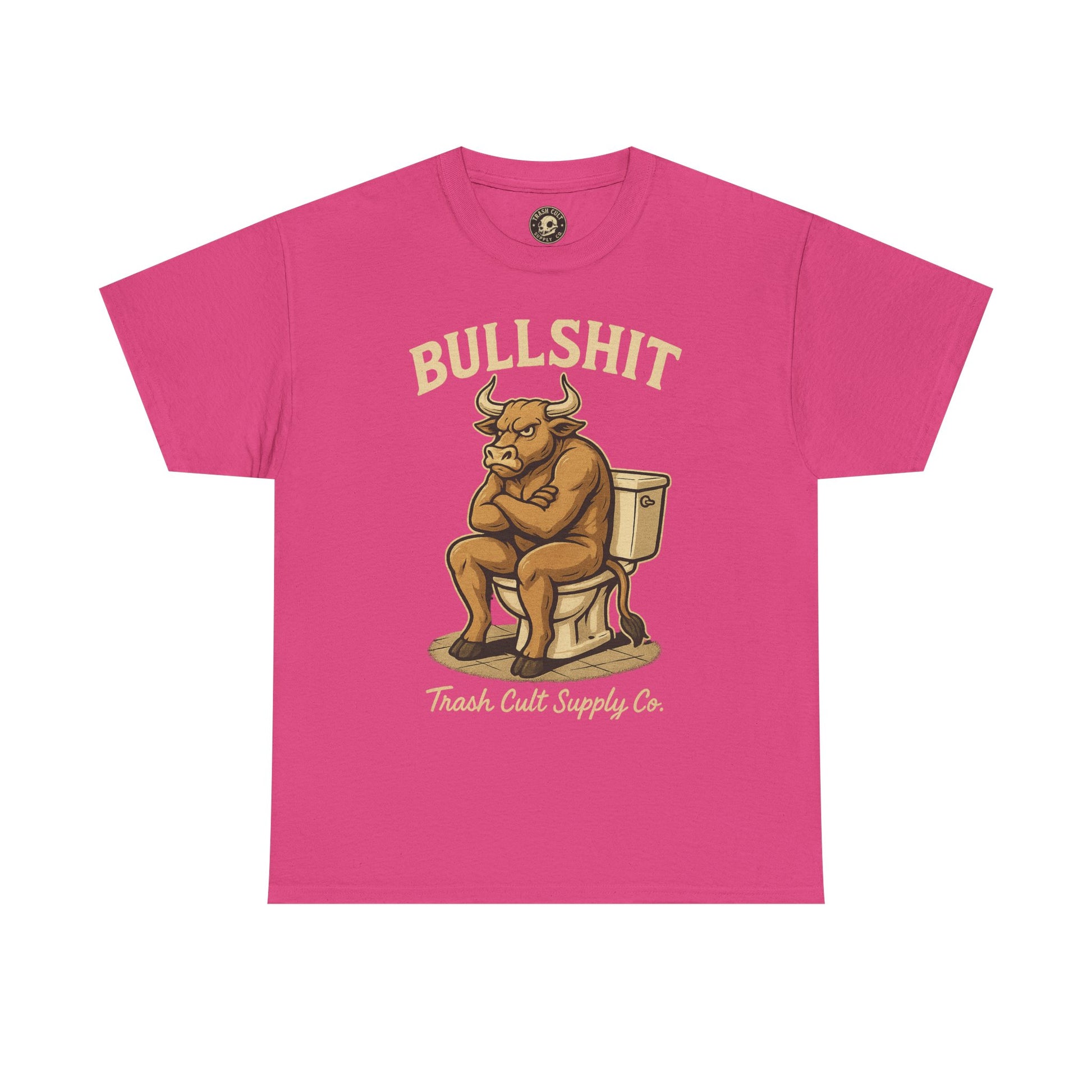 “BULLSHIT” Angry Bull Toilet Tee – Trash Cult Supply Co. | Gildan 5000 T-Shirt