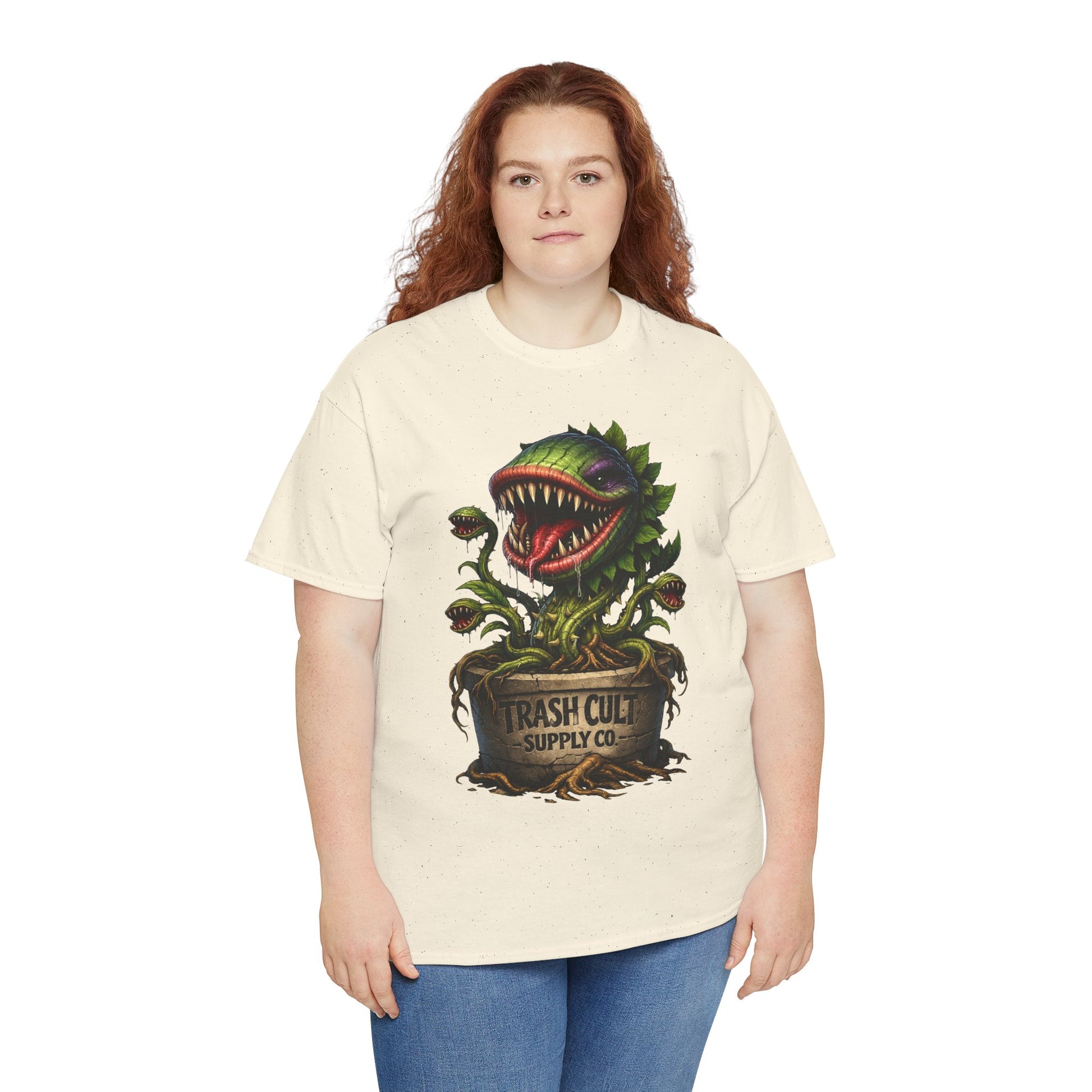 Carnivorous Plant Graphic Tee — "Trash Cult Supply Co." Potted Monster Shirt
