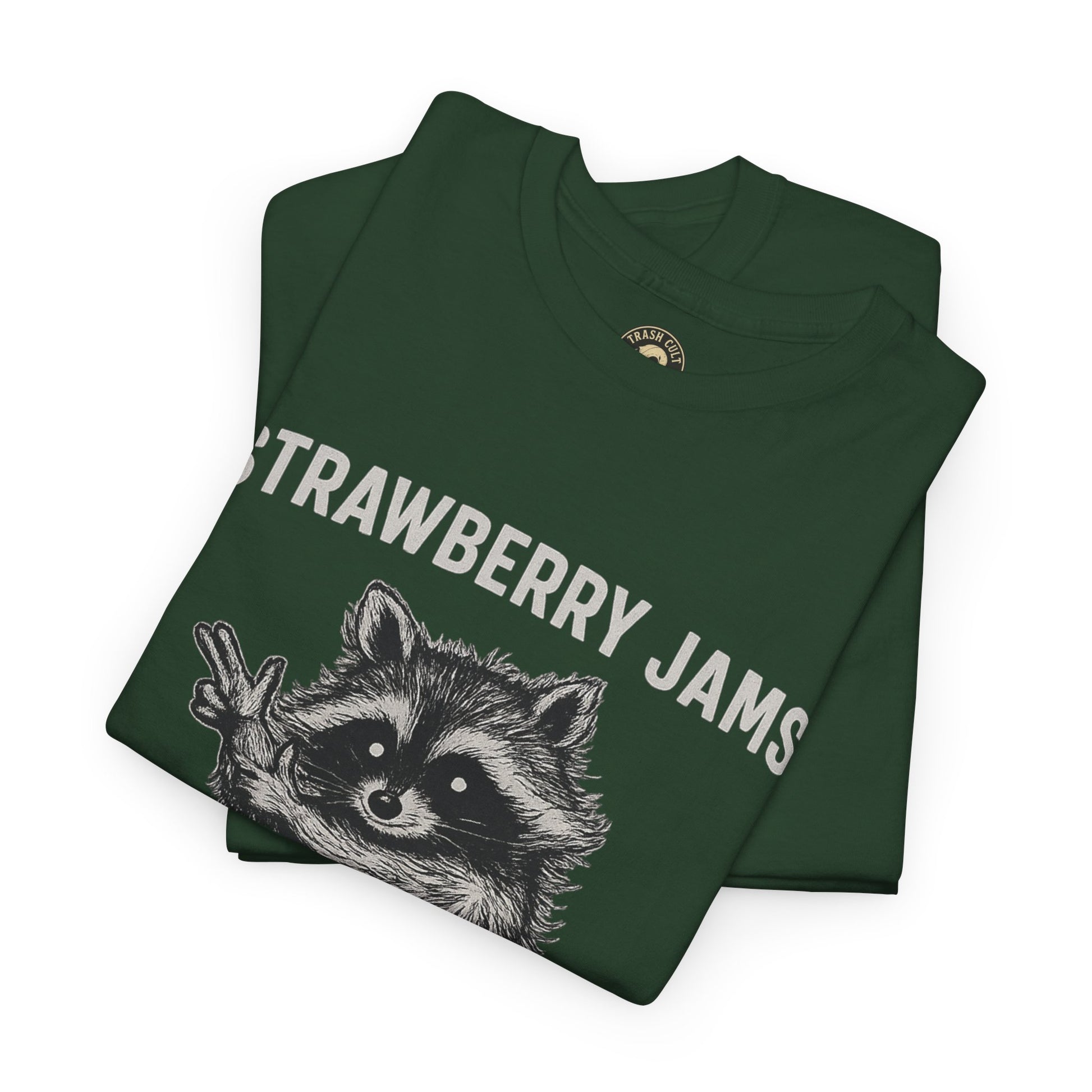 Strawberry Jams But My Glock Don’t Raccoon Shirt – Trash Cult Supply Co. Gildan 5000 Tee