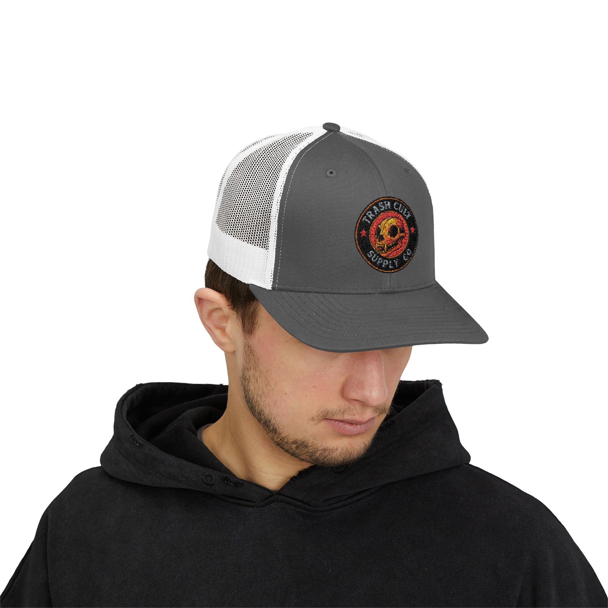 Trash Cult Supply Co. Trucker Hat – Embroidered Logo Snapback Cap