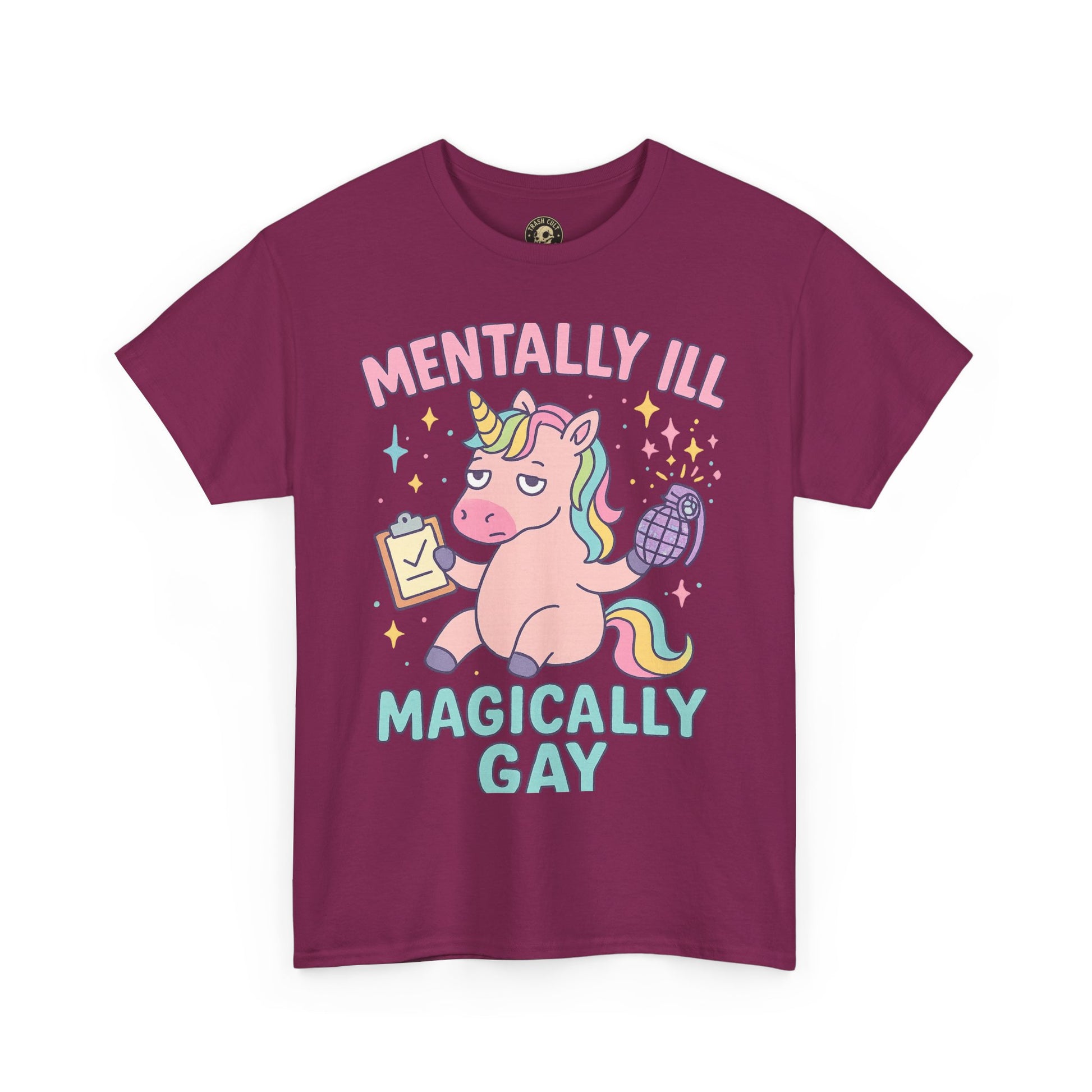 Mentally Ill, Magically Gay Unicorn Shirt – Funny Pastel Pride Tee