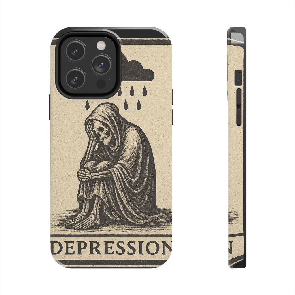 Dark Humor Phone Case, Goth iPhone Cover, Macabre Gift, Depression Art Case, Unique Phone Protector