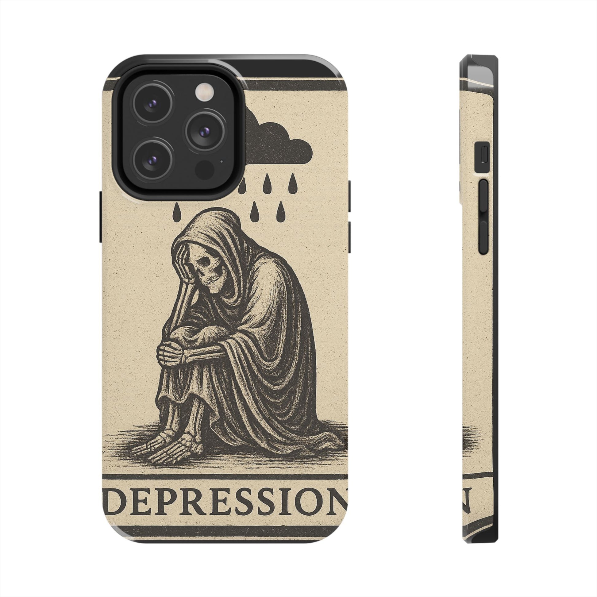 Dark Humor Phone Case, Goth iPhone Cover, Macabre Gift, Depression Art Case, Unique Phone Protector