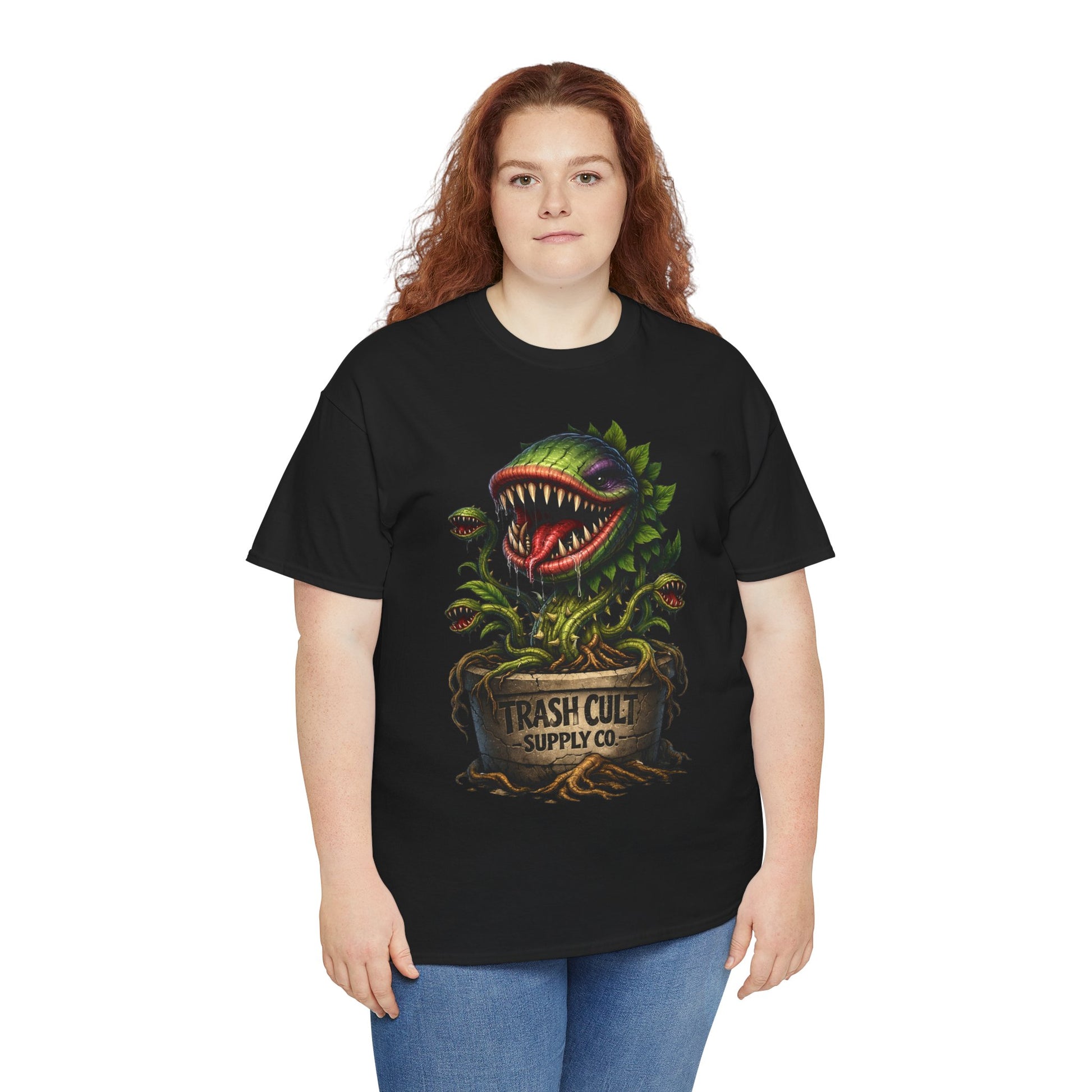 Carnivorous Plant Graphic Tee — "Trash Cult Supply Co." Potted Monster Shirt