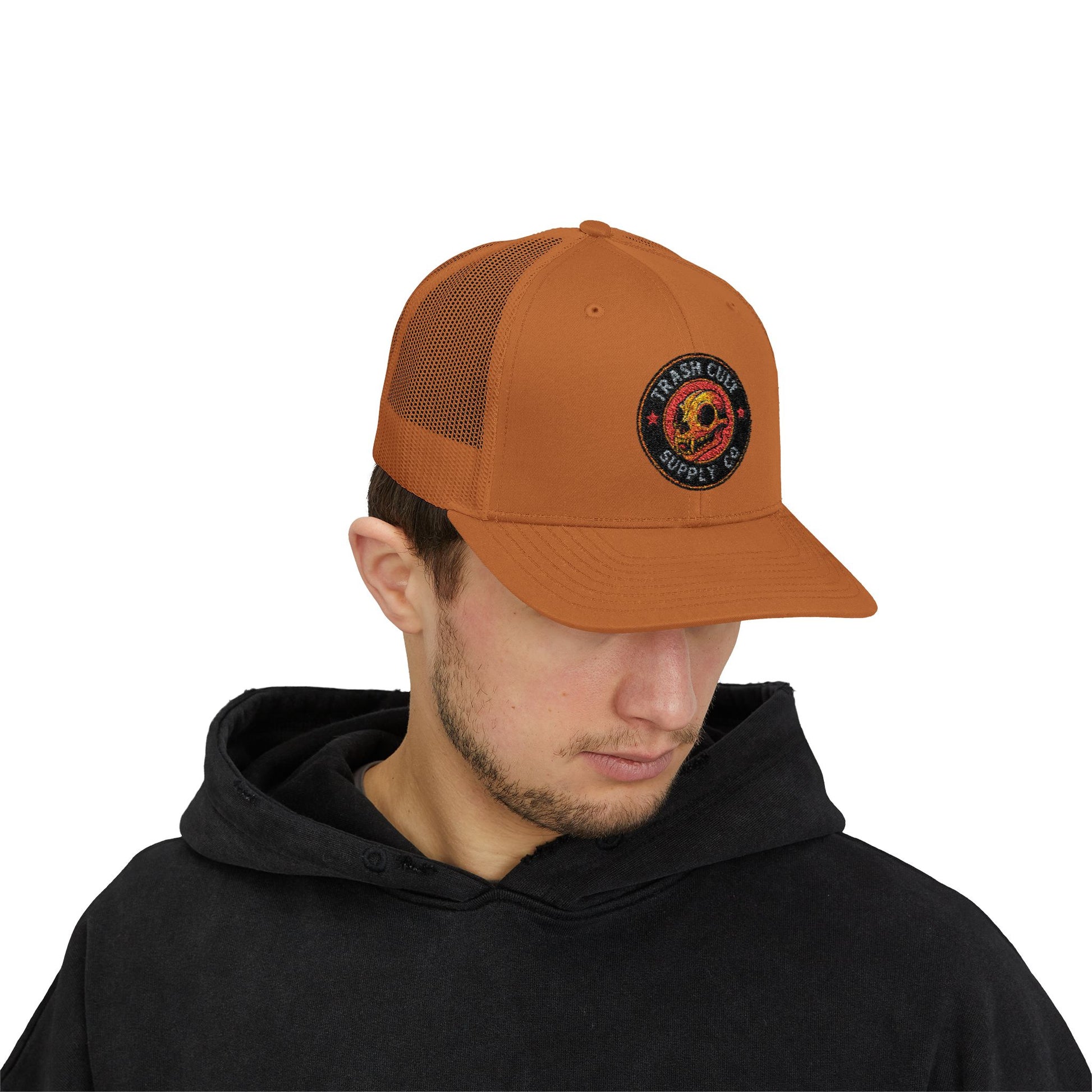 Trash Cult Supply Co. Trucker Hat – Embroidered Logo Snapback Cap