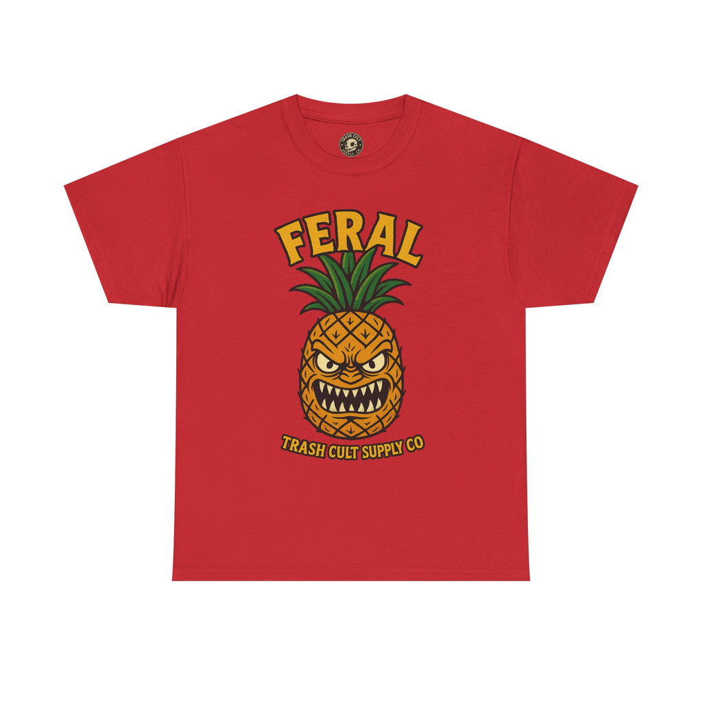 Feral Evil Pineapple Shirt – Aggressive Fruit Trashcore Tee – Gildan 5000 Unisex