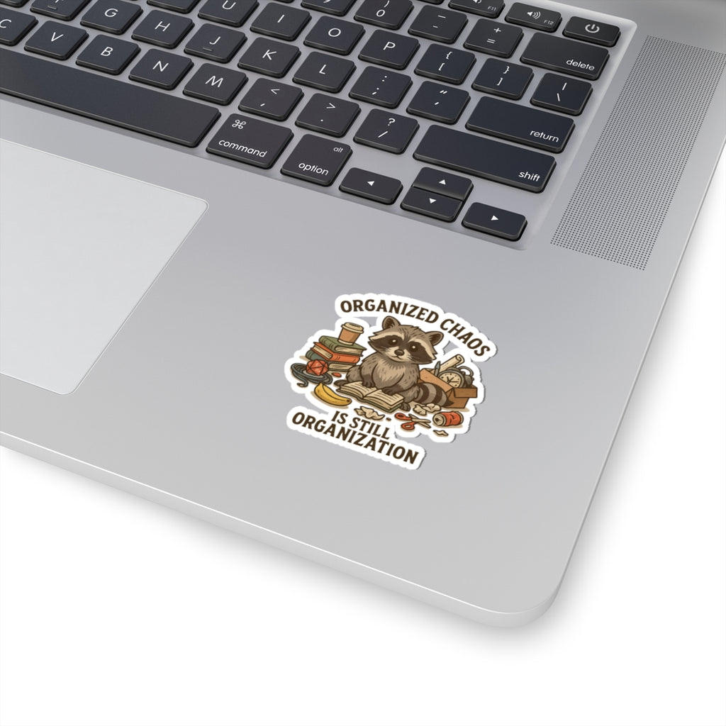 Organized Chaos Raccoon Sticker – ADHD Funny Kiss Cut Vinyl Decal – Trash Cult Supply Co.