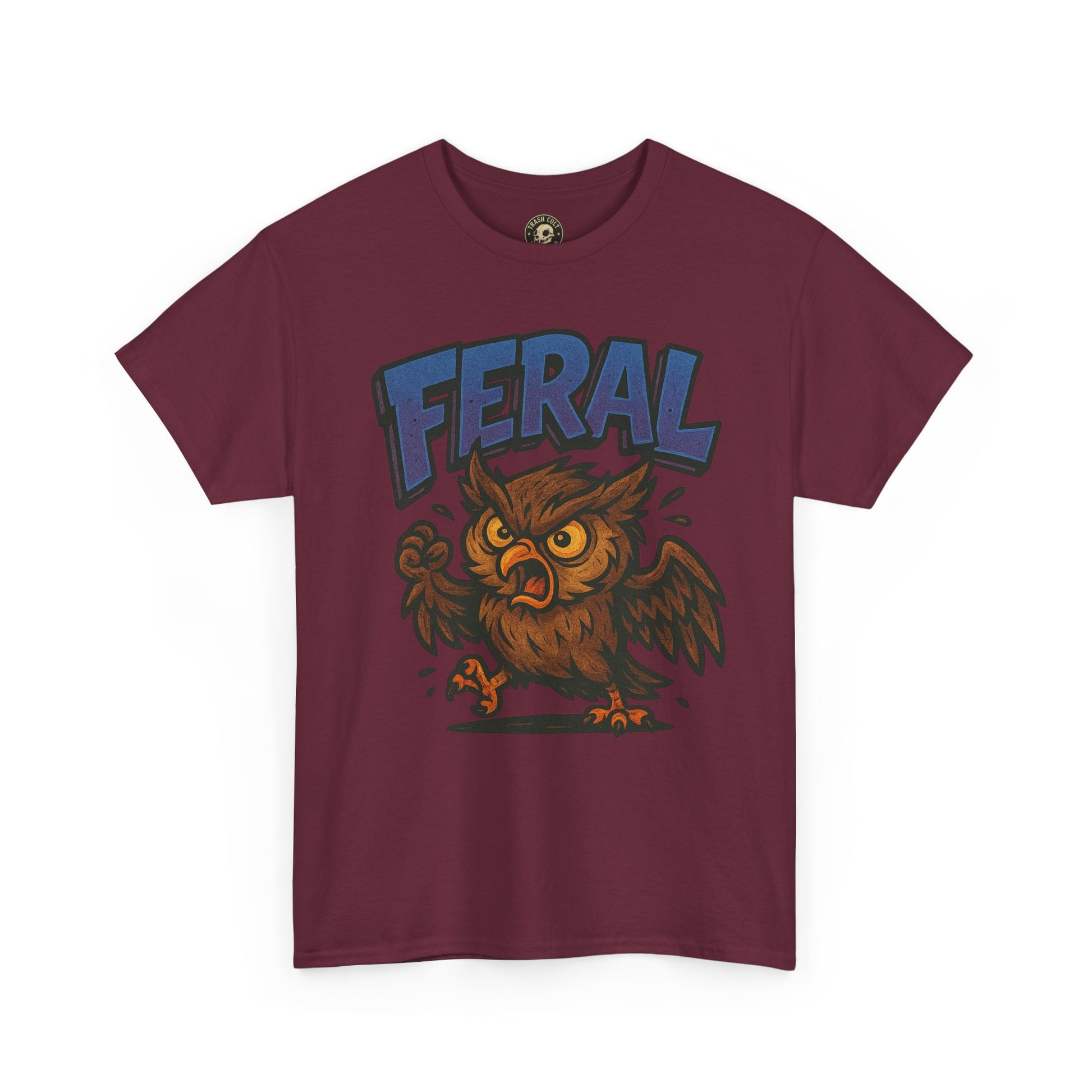 Feral Owl T-Shirt – Bold Animal Graphic Tee | Unisex Cotton Shirt for Bird Nerds & Chaos Lovers
