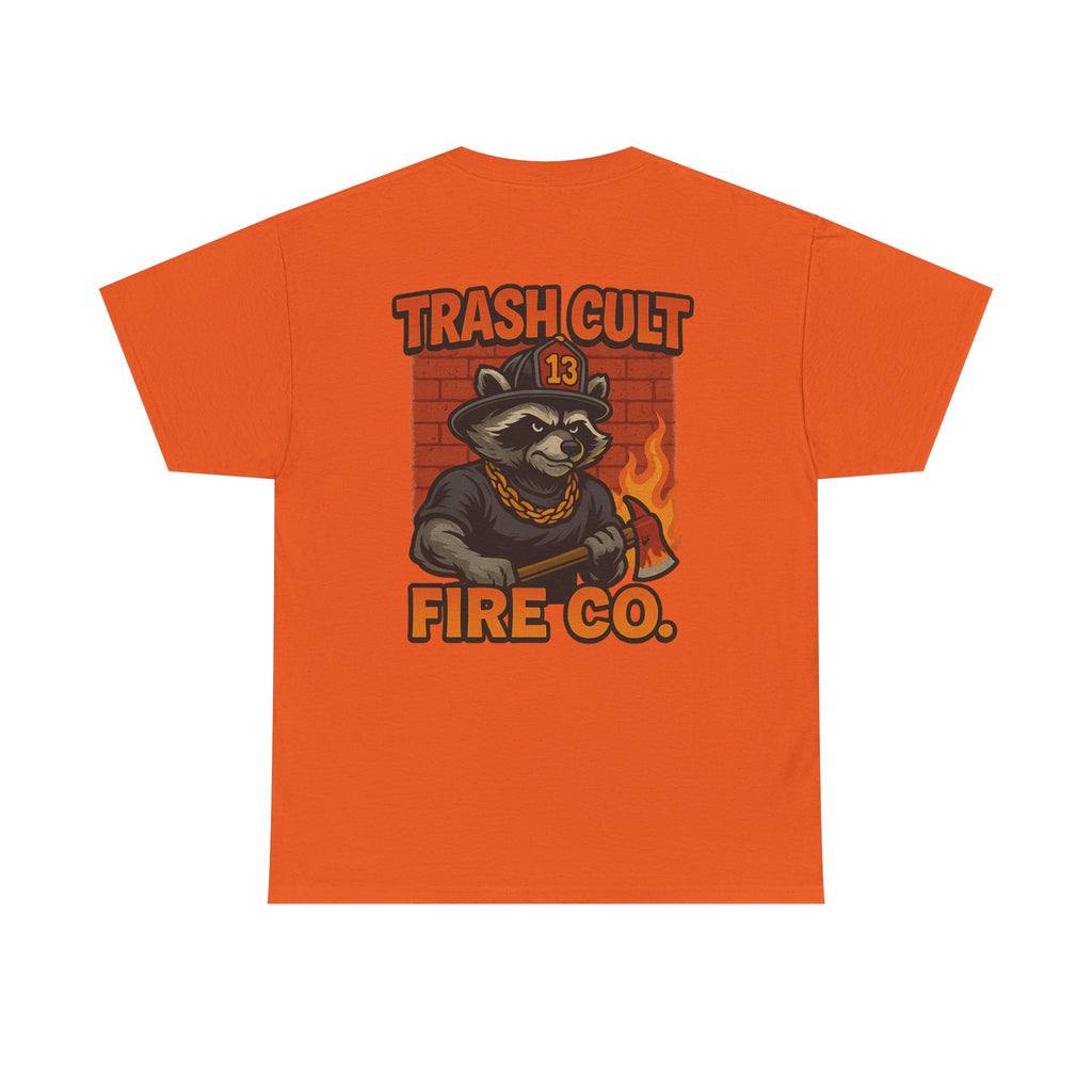 Trash Cult Fire Co. Unisex Tee - Quirky Raccoon Design, Fun Gift, Casual Wear, Firefighter Humor, Unique Apparel