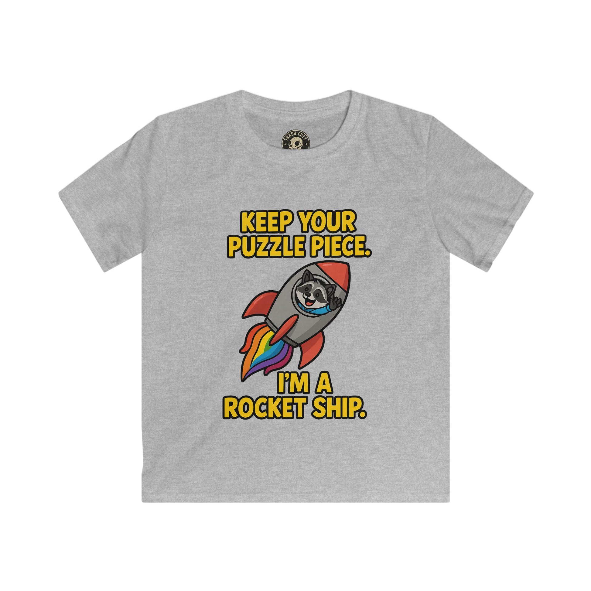I’m a Rocket Ship Autism Shirt for Kids – Funny Raccoon Neurodiversity Tee