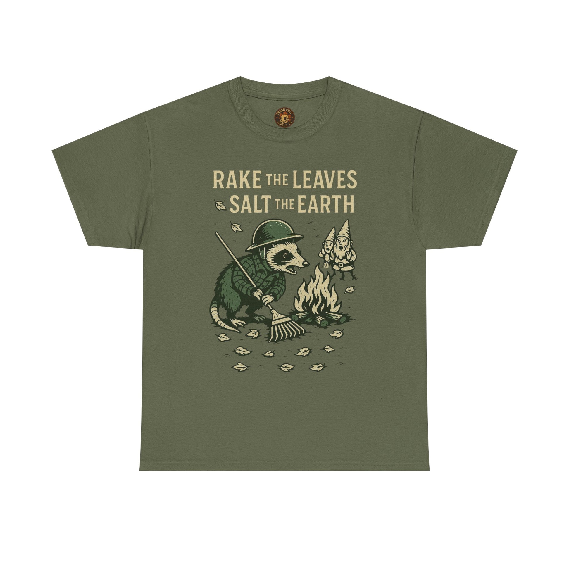 Rake the Leaves Salt the Earth Shirt – Possum Yard Warfare Tee – Fall of Humanity Collection – Trash Cult Supply Co.