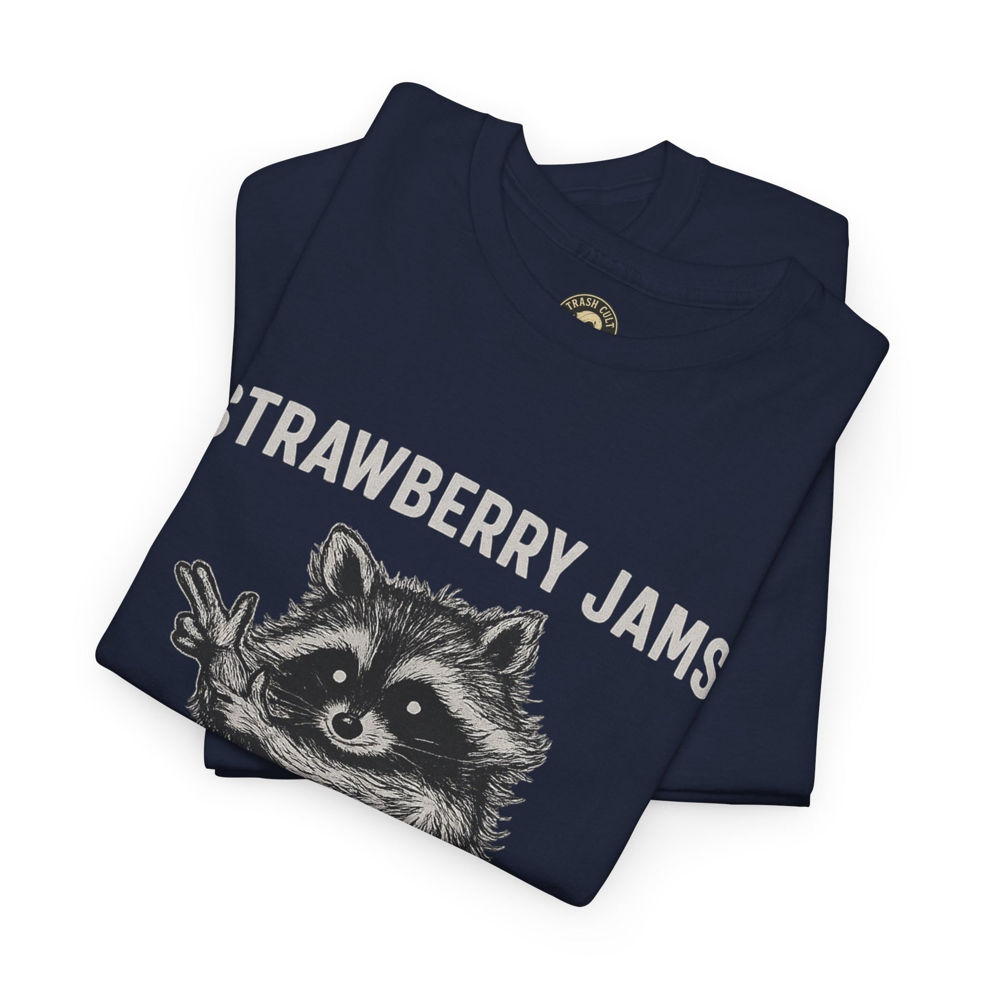 Strawberry Jams But My Glock Don’t Raccoon Shirt – Trash Cult Supply Co. Gildan 5000 Tee