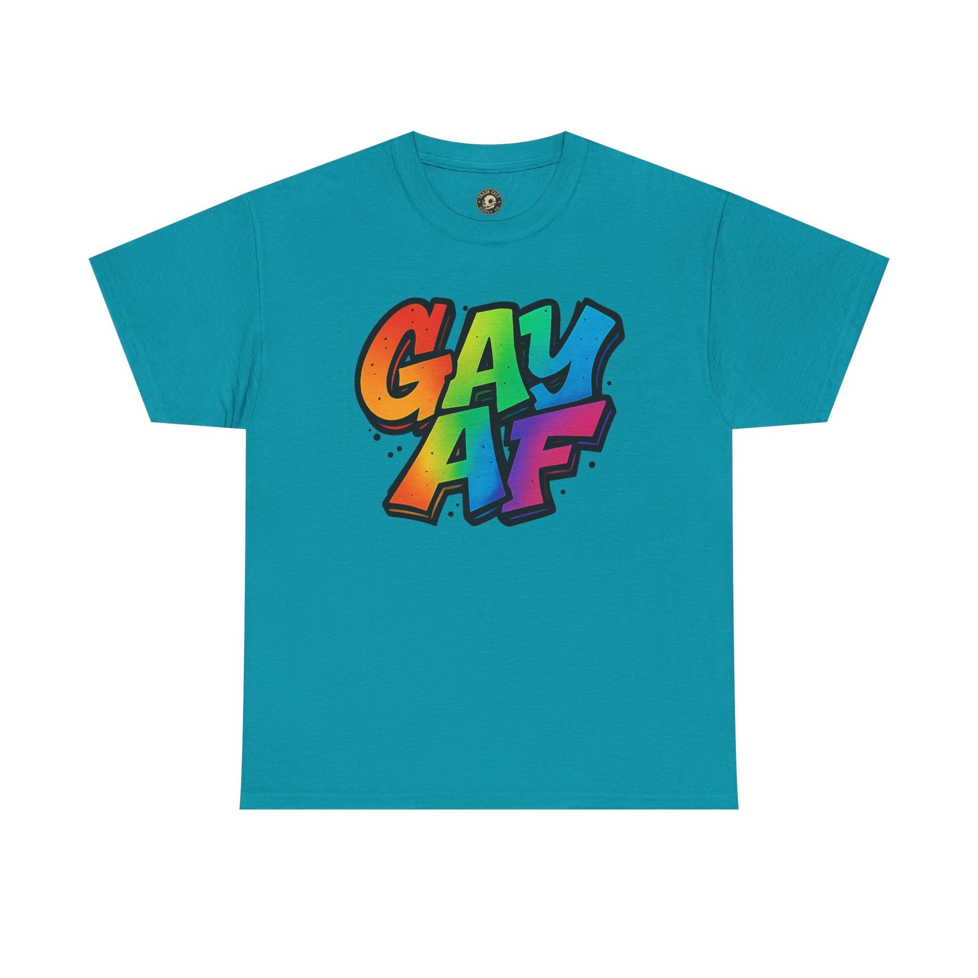 Pride Graphic Tee, Vibrant Gay AF Cotton T-Shirt, LGBTQ+ Celebration Wear, Fun Gift for Friends, Festival Fashion