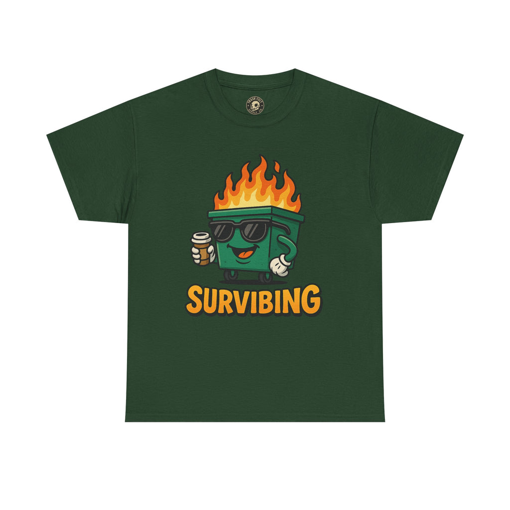 Surviving Coffee Vibes Unisex Heavy Cotton Tee, Perfect for Coffee Lovers, Funny Gift for Friends, Casual Wear, Everyday Mood T-Shirt