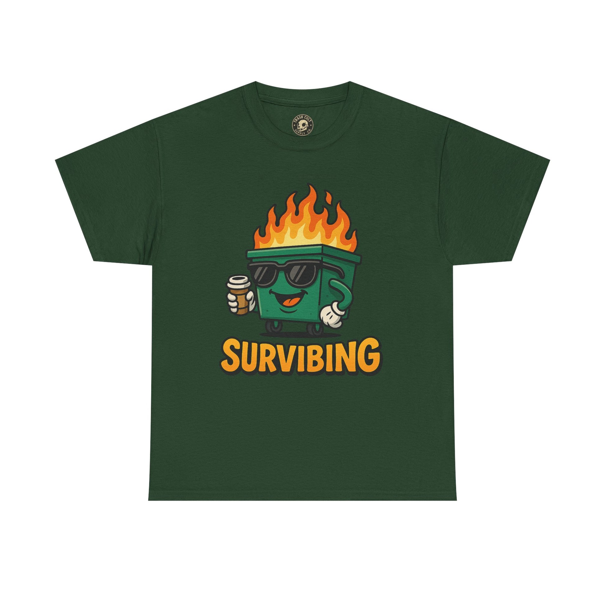 Surviving Coffee Vibes Unisex Heavy Cotton Tee, Perfect for Coffee Lovers, Funny Gift for Friends, Casual Wear, Everyday Mood T-Shirt