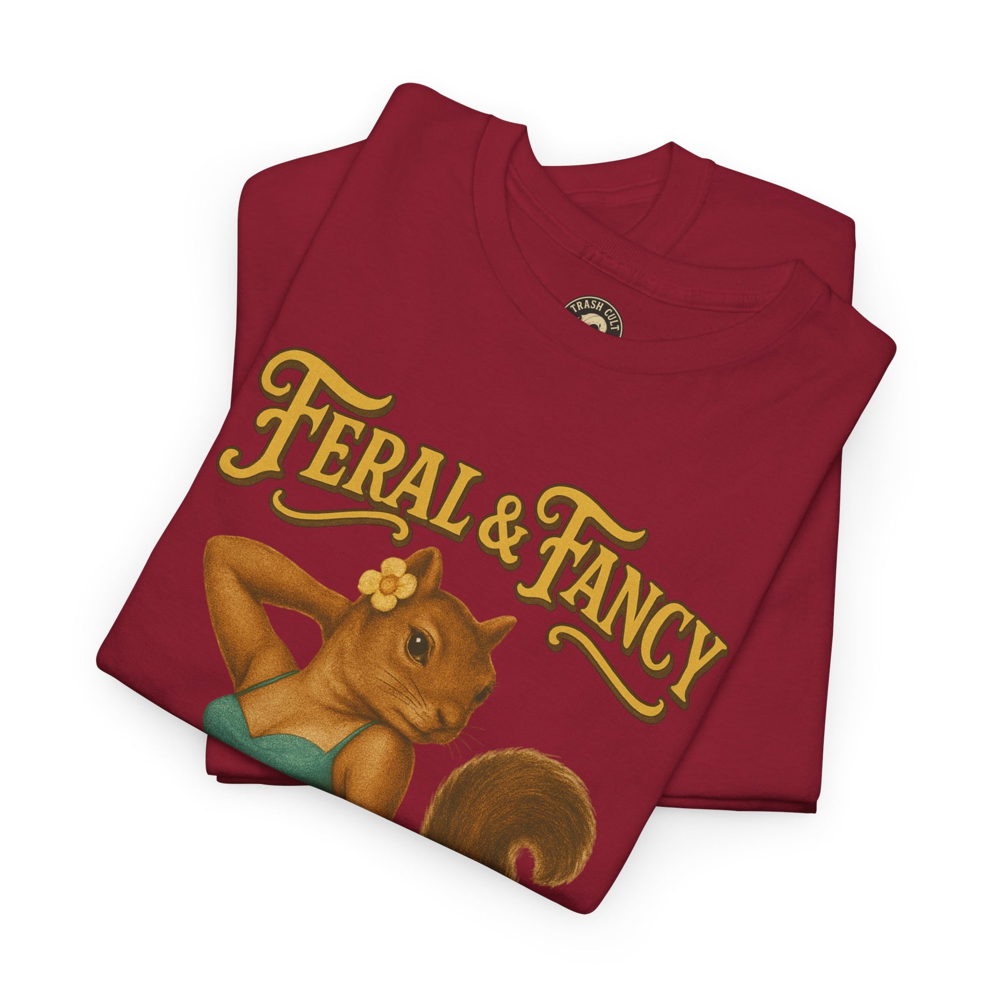 Feral & Fancy Pin-Up Squirrel Shirt – Vintage 1950s Style | Trash Cult Supply Co | Gildan 5000