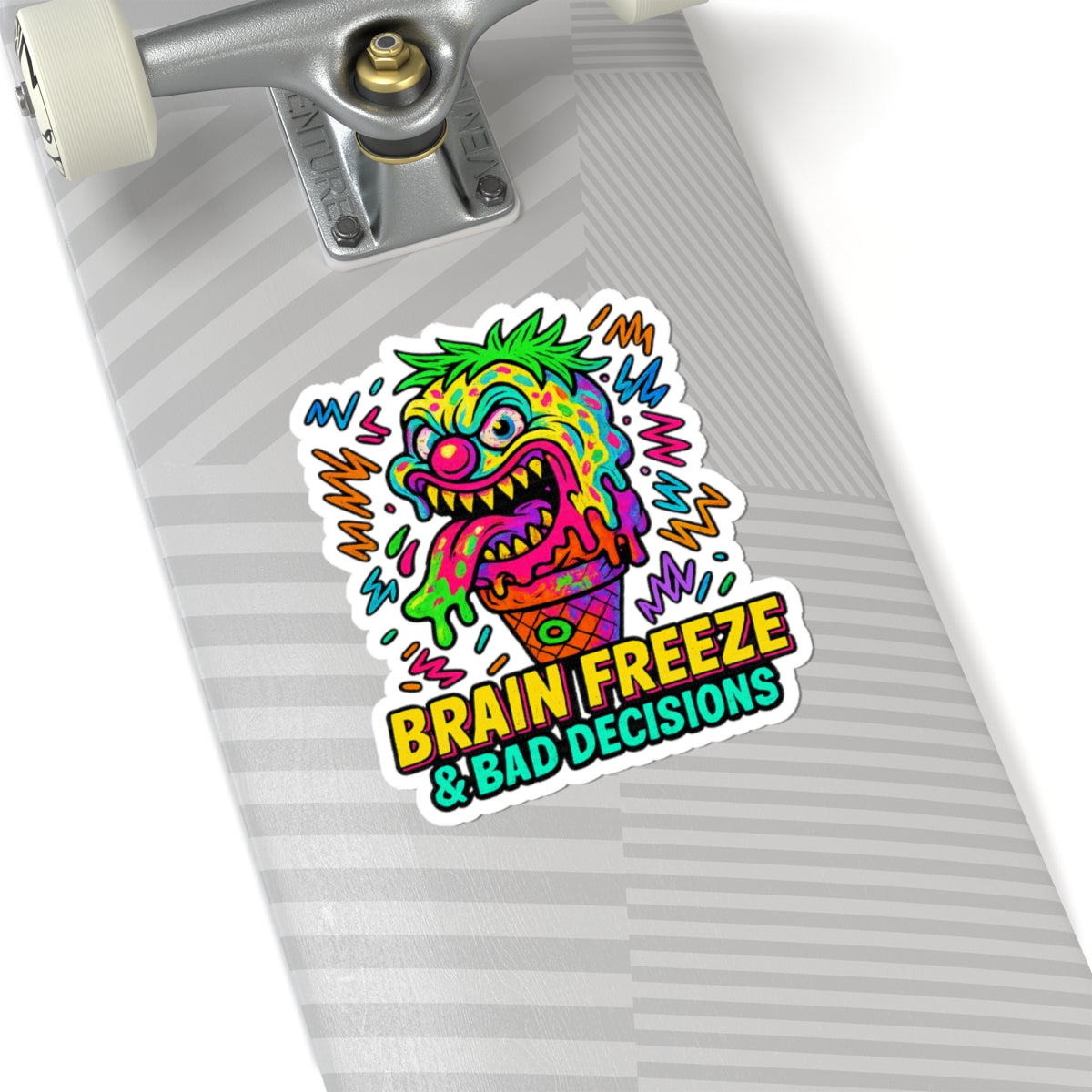 Brain Freeze & Bad Decisions – Limited Edition Kiss Cut Sticker | Illuminasty Drop