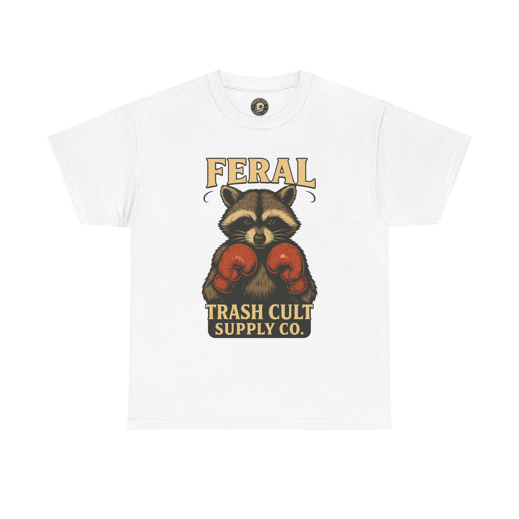 Feral Raccoon Tee - Unisex Heavy Cotton Tee, Cute Animal Shirt, Trendy Graphic Tee, Fun Gift for Animal Lovers, Casual Everyday Wear
