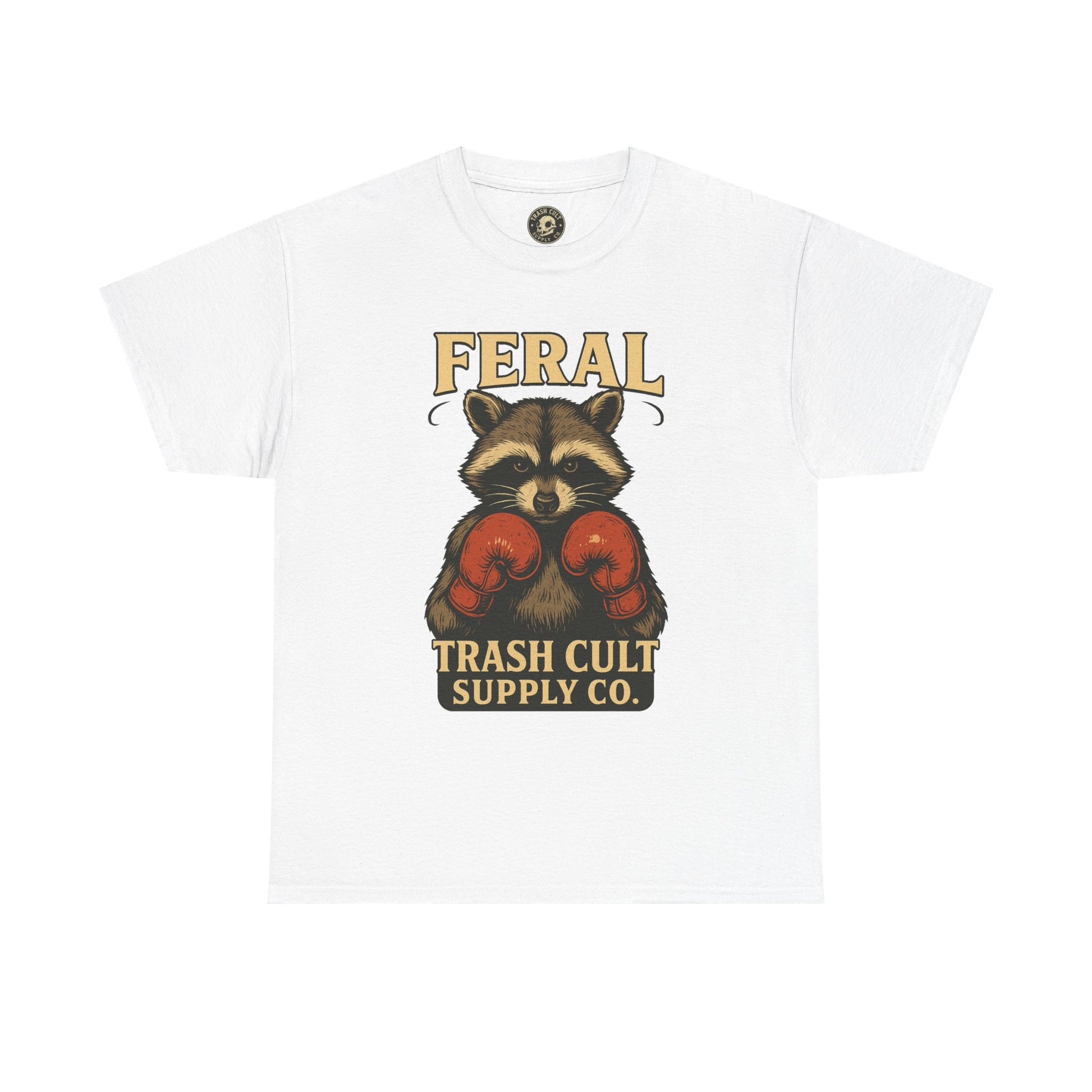 Feral Raccoon Tee - Unisex Heavy Cotton Tee, Cute Animal Shirt, Trendy Graphic Tee, Fun Gift for Animal Lovers, Casual Everyday Wear