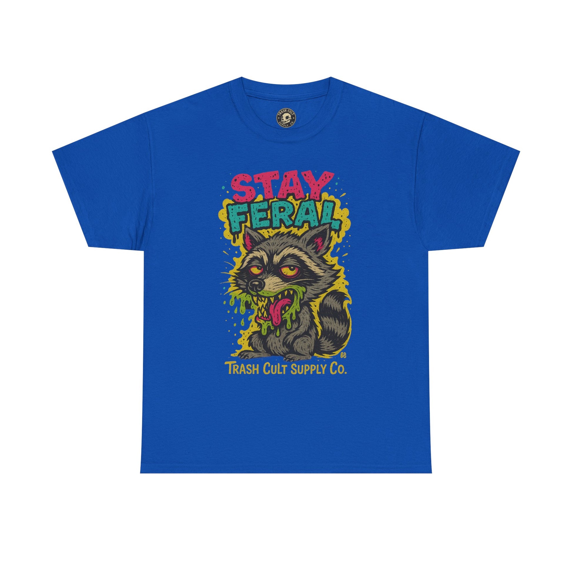 Stay Feral Raccoon Lowbrow Tee – Trash Cult Supply Co. | Gildan 5000