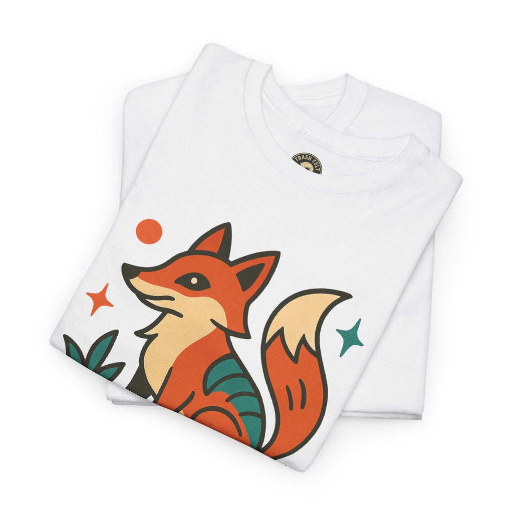 Trash Cult Fox Unisex Heavy Cotton Tee - Eco-Friendly Fashion Statement, Perfect for Nature Lovers, Casual Wear, Gifts, and Festivals