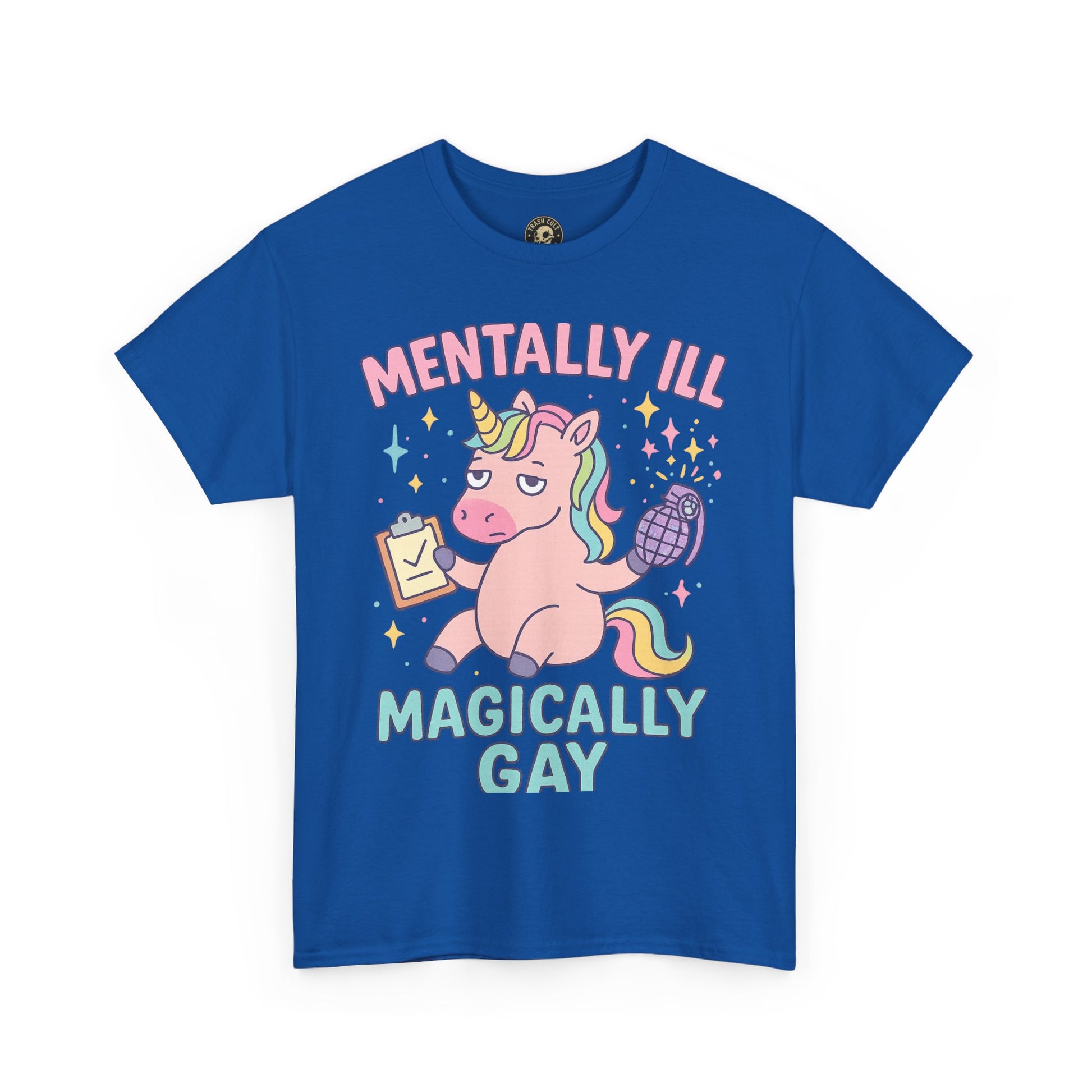 Mentally Ill, Magically Gay Unicorn Shirt – Funny Pastel Pride Tee