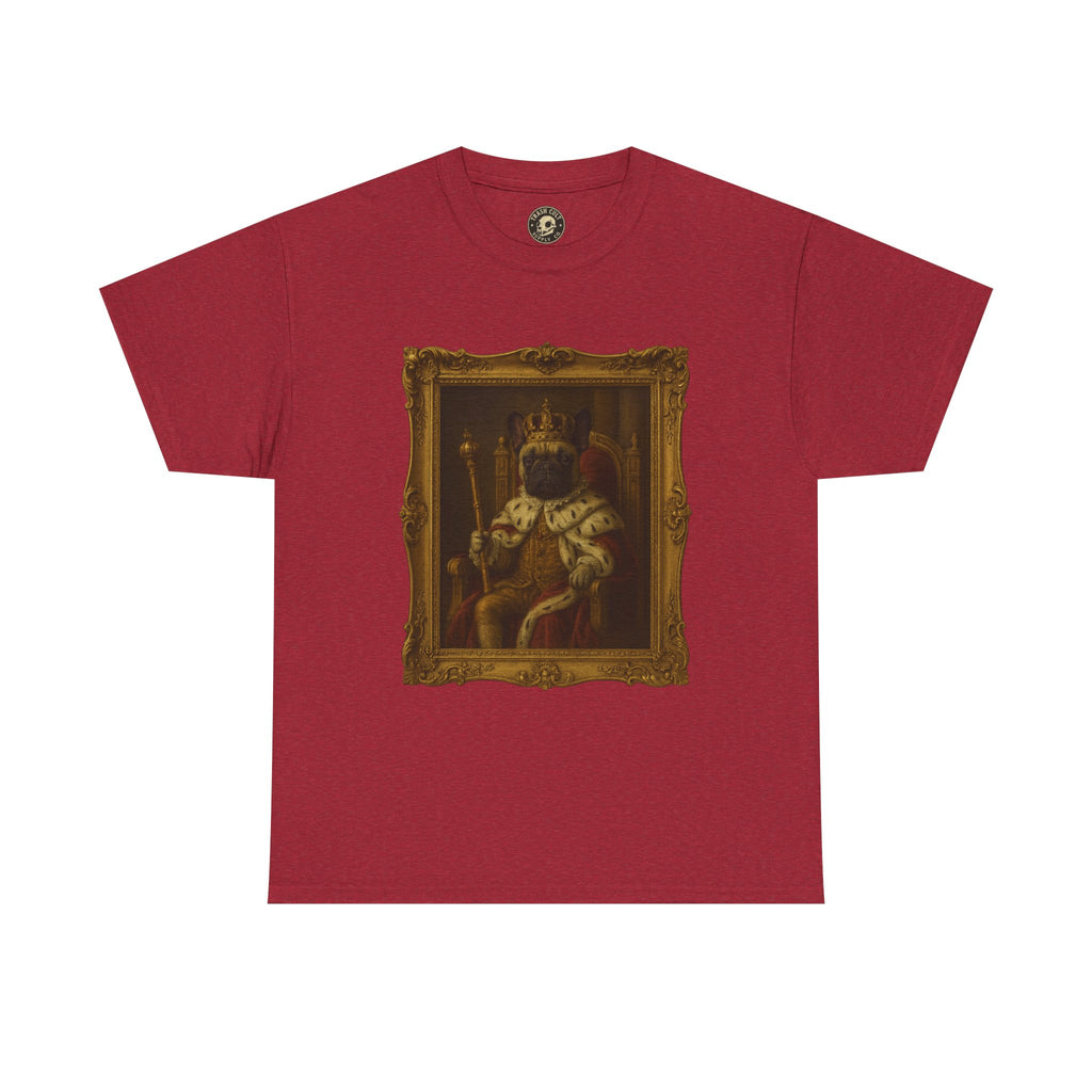 French Bulldog King Baroque Portrait Shirt – Funny Royal Dog Tee – Gildan 5000 Unisex Heavy Cotton