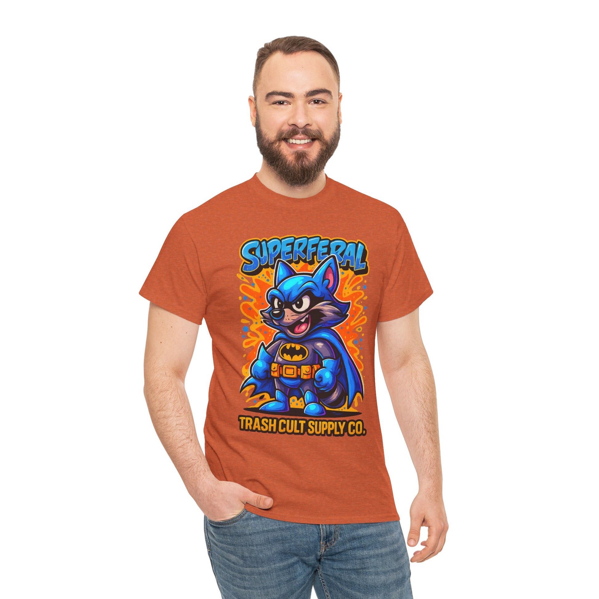 SuperFeral Raccoon Graffiti Shirt – Bold New School Superhero Streetwear | Trash Cult Supply Co