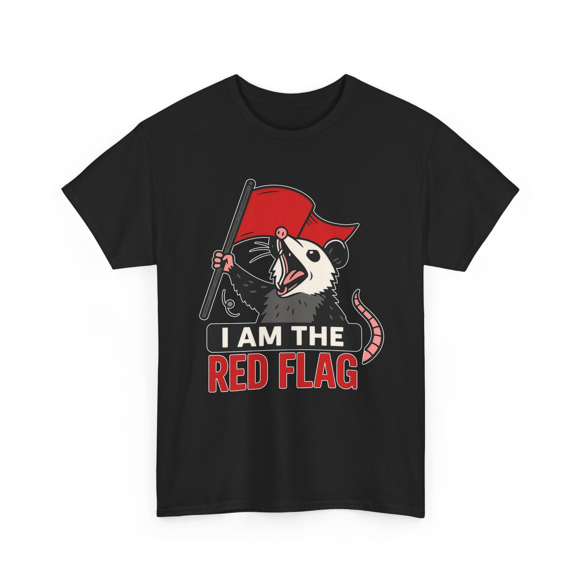 T-Shirt — "I Am The Red Flag" Possum Graphic Tee