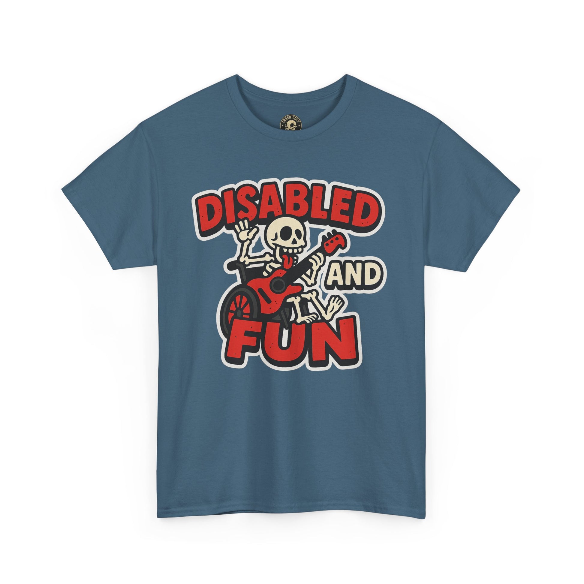 Disabled and Fun Unisex Heavy Cotton Tee, Casual Shirt, Gift for Friends, Music Lovers Gift, Fun T-Shirt, Halloween Wear, Everyday Comfort