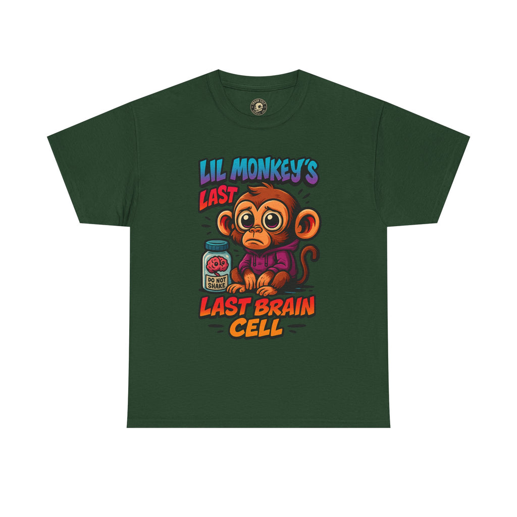 Lil Monkey’s Last Brain Cell Tee – Funny ADHD Cartoon Shirt – Gildan Heavy Cotton