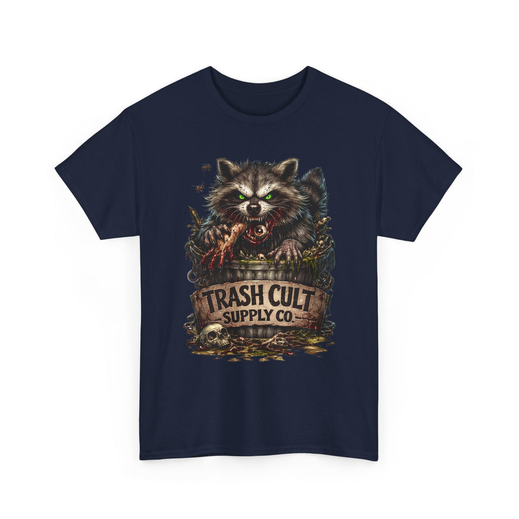 Raccoon 'Trash Cult Supply Co.' Graphic Tee — Vintage Grunge Animal Streetwear