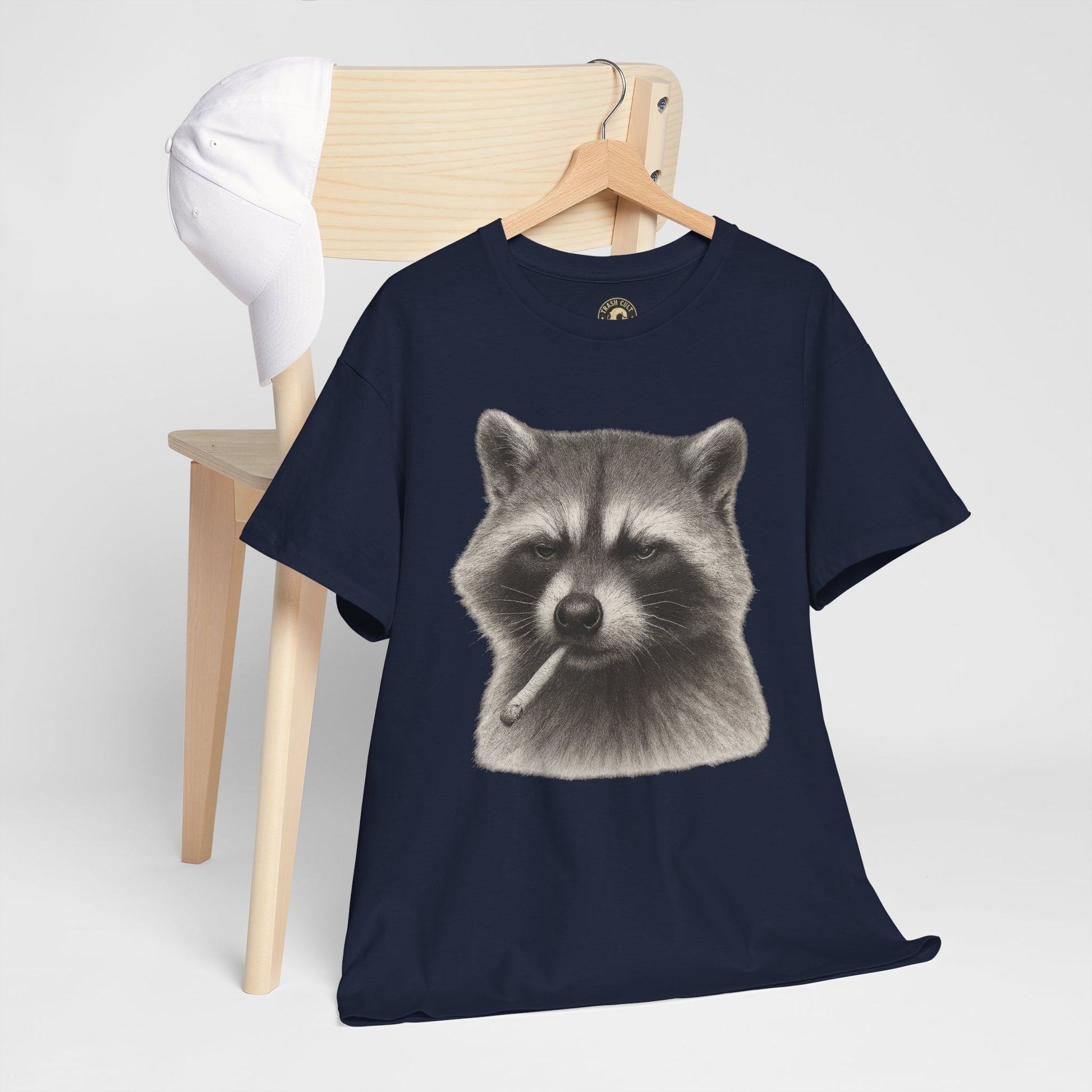 Dirty Harry Raccoon Halftone Shirt – Soft Grit Aesthetic, Smoking Trash Panda Graphic Tee
