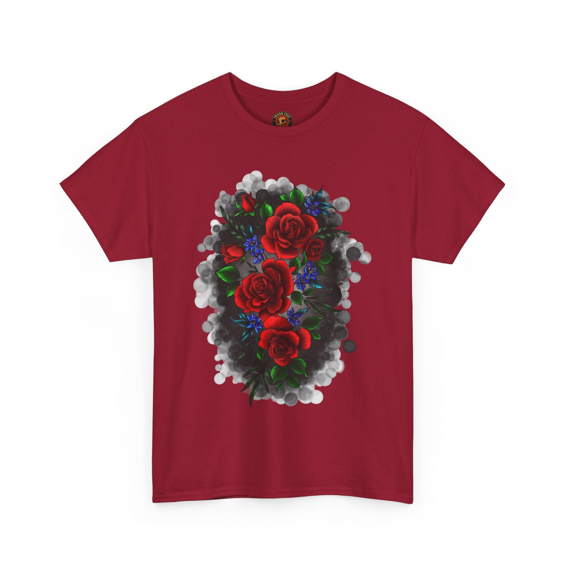 Floral Smoke Tattoo T-Shirt – Lara Davenport x Trash Cult Supply Co. Collab (Gildan 5000)