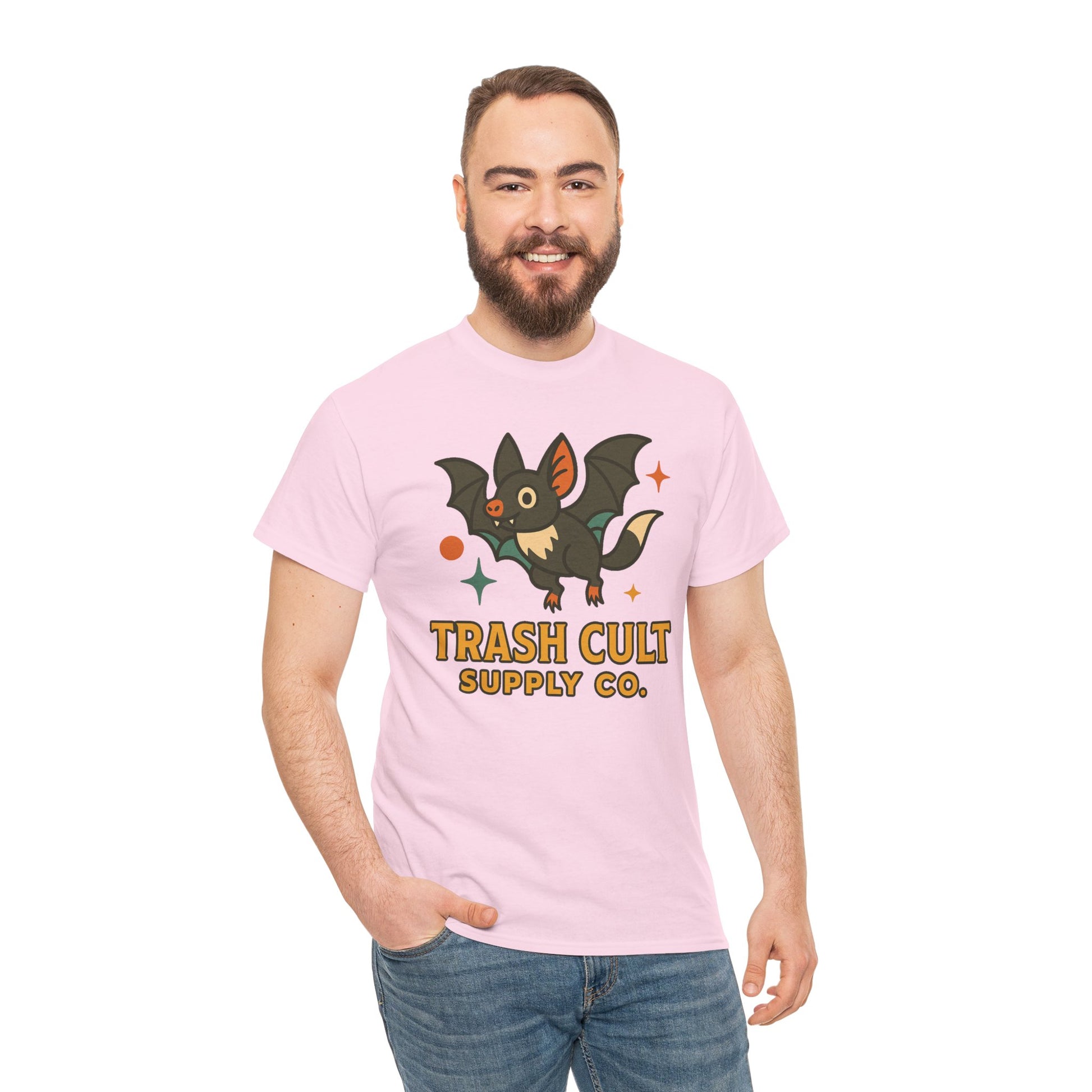 Trash Cult Supply Co. Unisex Heavy Cotton Tee - Fun Graphic Tee for Casual Wear, Perfect Gift for Bat Lovers, Halloween T-Shirt, [...]