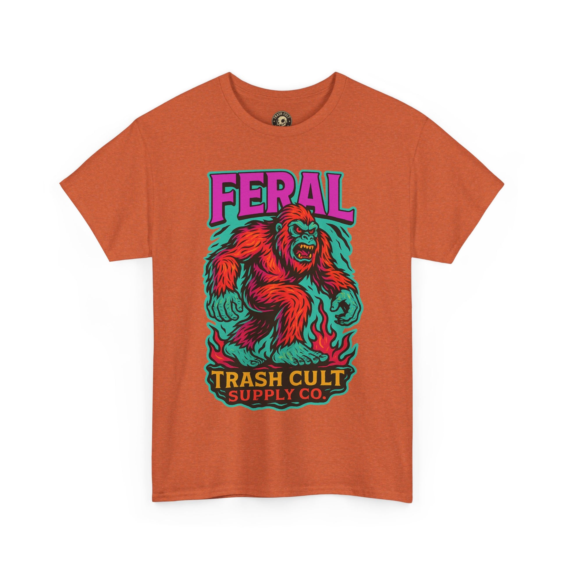 FERAL Bigfoot Shirt – Trashcore Bold Colors | Trash Cult Supply Co | Gildan 5000 Tee