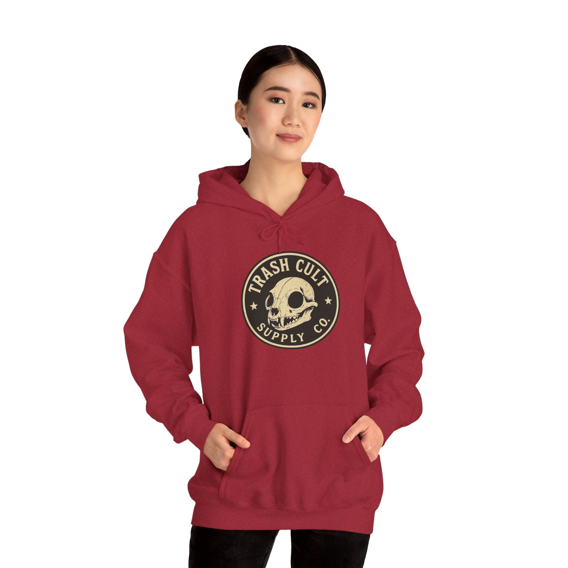 Trash Cult Hooded Sweatshirt, Unisex Hoodie with Skull Design, Perfect for Casual Wear, Gifts for Friends, Cozy Fashion