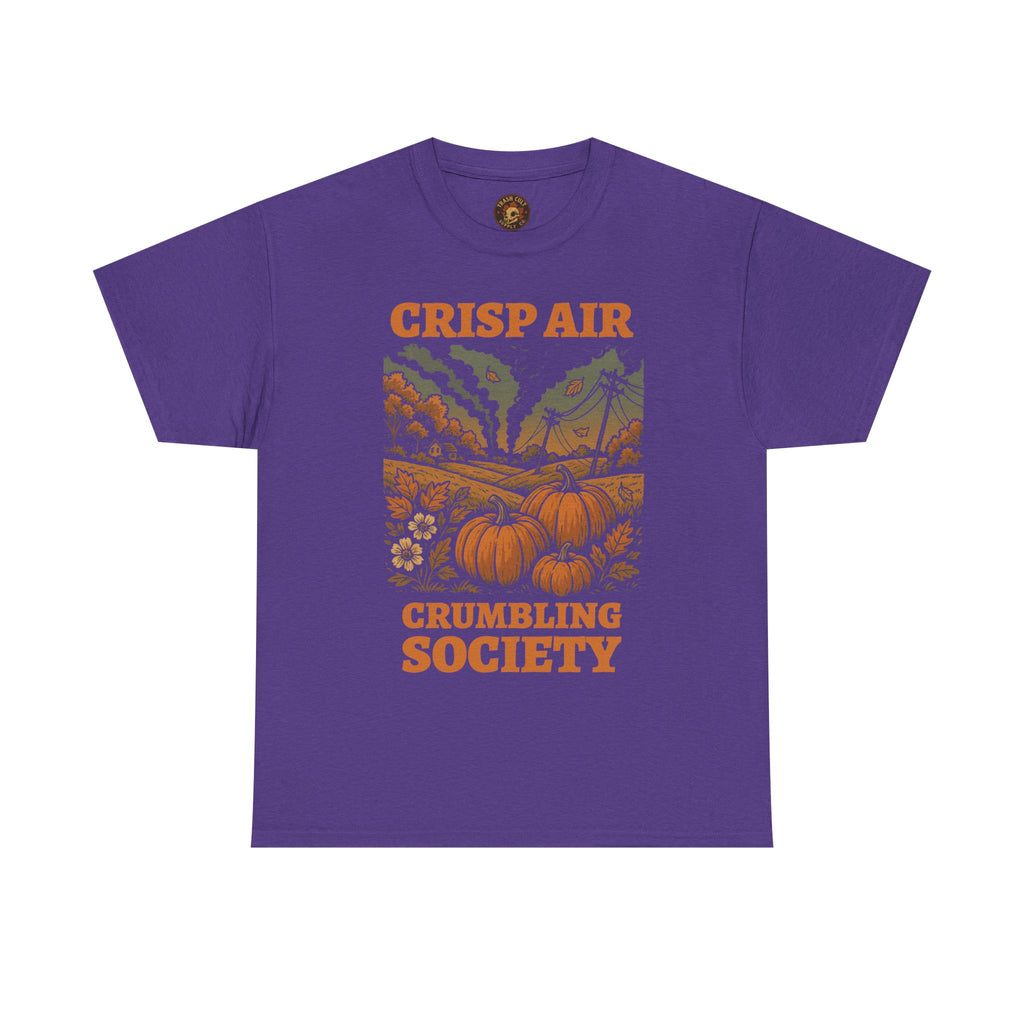 Crisp Air Crumbling Society Shirt – Dystopian Fall Pumpkin Tee – Fall of Humanity Collection – Trash Cult Supply Co.