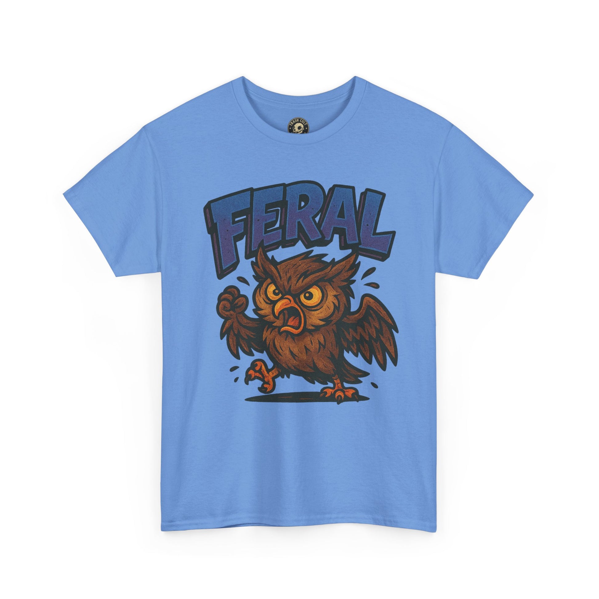 Feral Owl T-Shirt – Bold Animal Graphic Tee | Unisex Cotton Shirt for Bird Nerds & Chaos Lovers