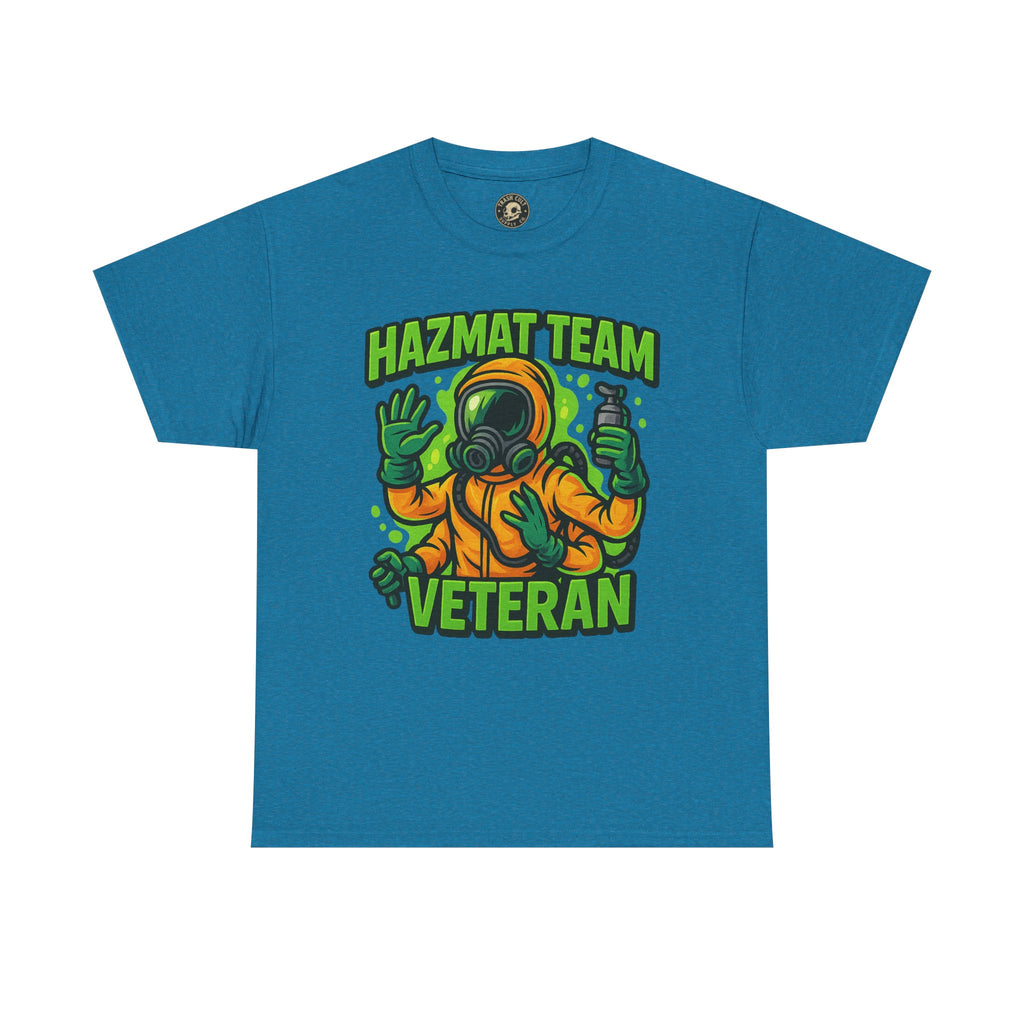 Hazmat Team Veteran T-Shirt – Neon New School Biohazard Graphic Tee | Gildan 5000 Sci-Fi Cotton Shirt