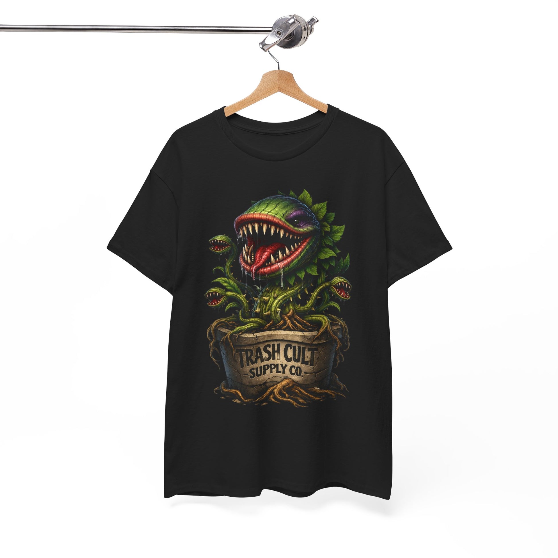 Carnivorous Plant Graphic Tee — "Trash Cult Supply Co." Potted Monster Shirt