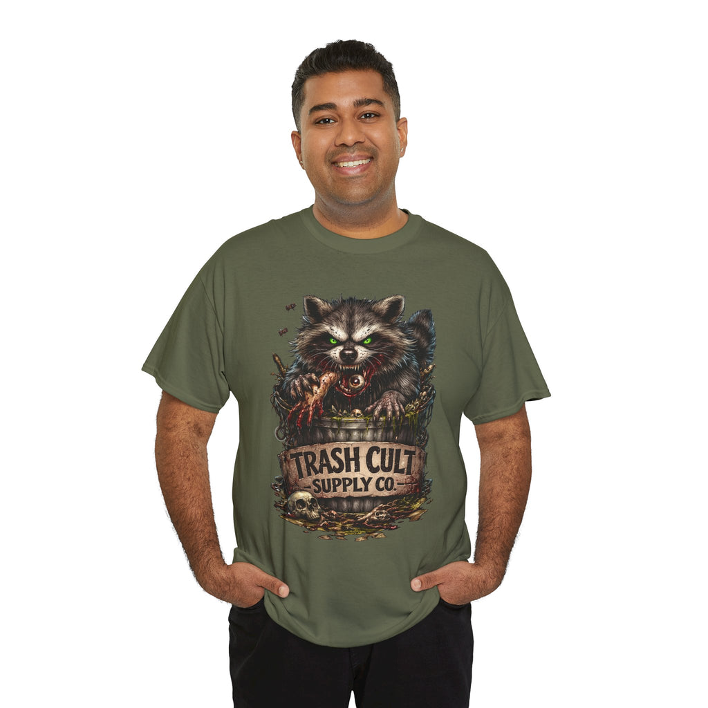 Raccoon 'Trash Cult Supply Co.' Graphic Tee — Vintage Grunge Animal Streetwear