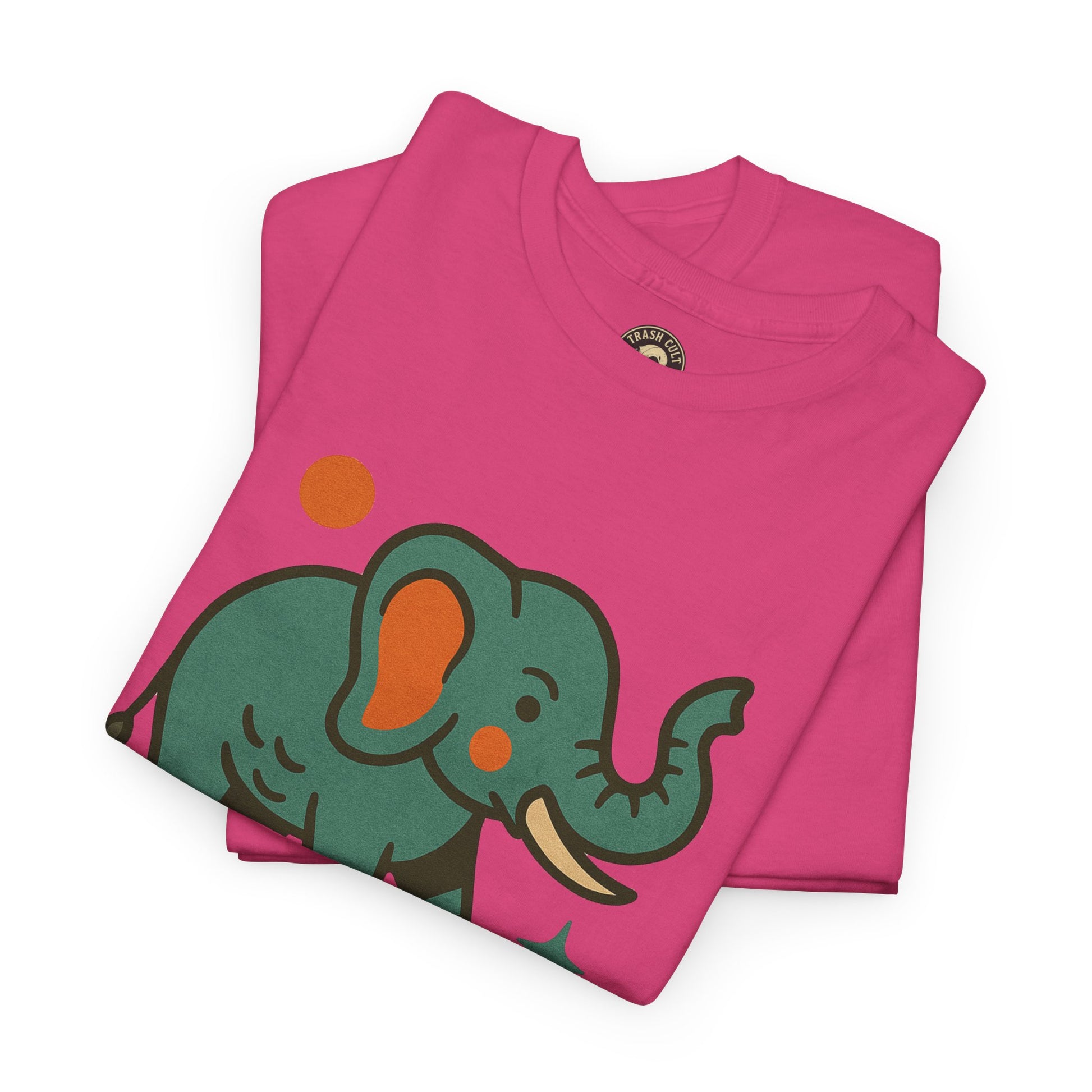 Trash Cult Elephant Unisex Heavy Cotton Tee, Eco-Friendly Shirt, Cool Casual Tee, Gift for Animal Lovers, Vintage Style T-Shirt