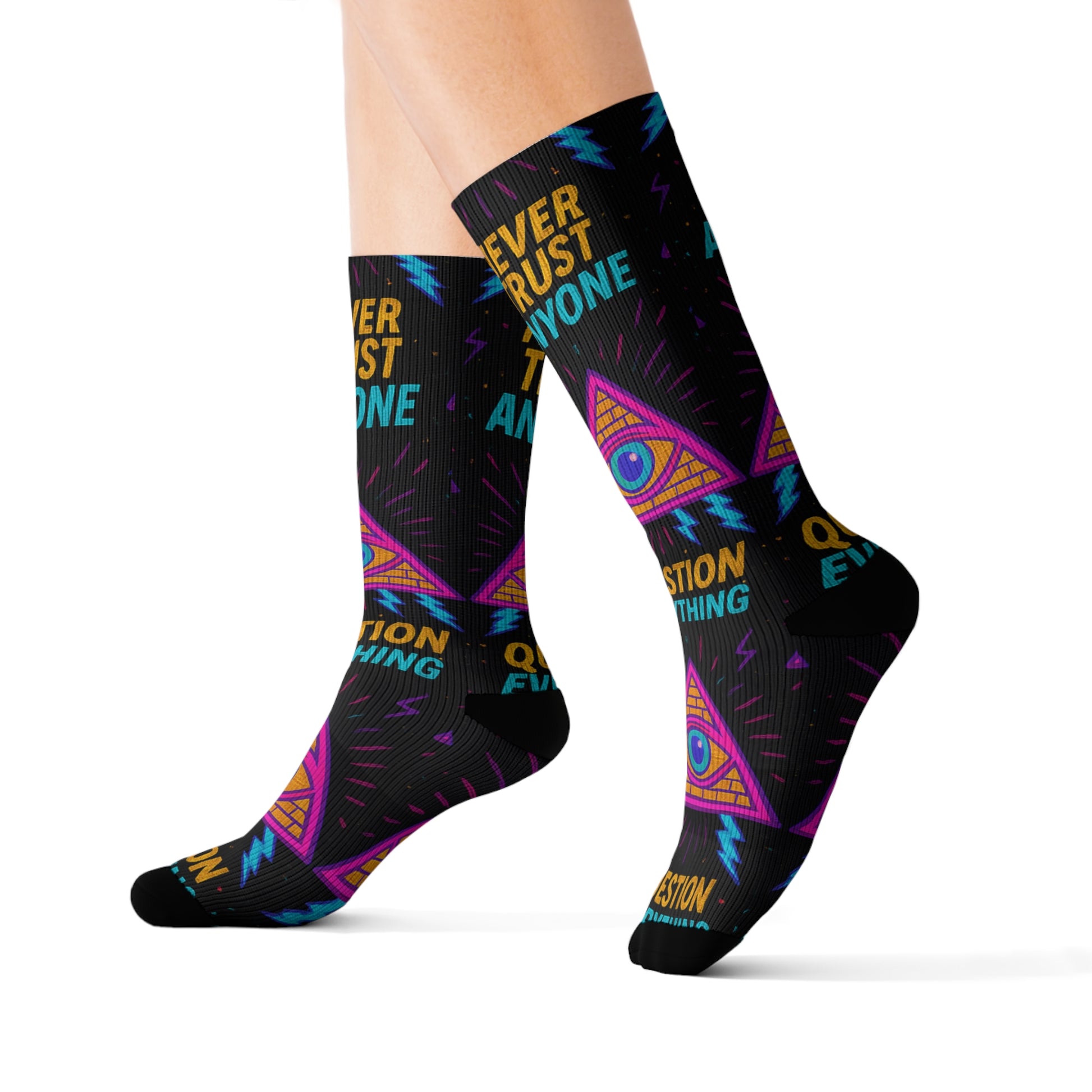 Don’t Trust Anyone – Limited Edition All-Over Print Socks | Illuminasty Drop