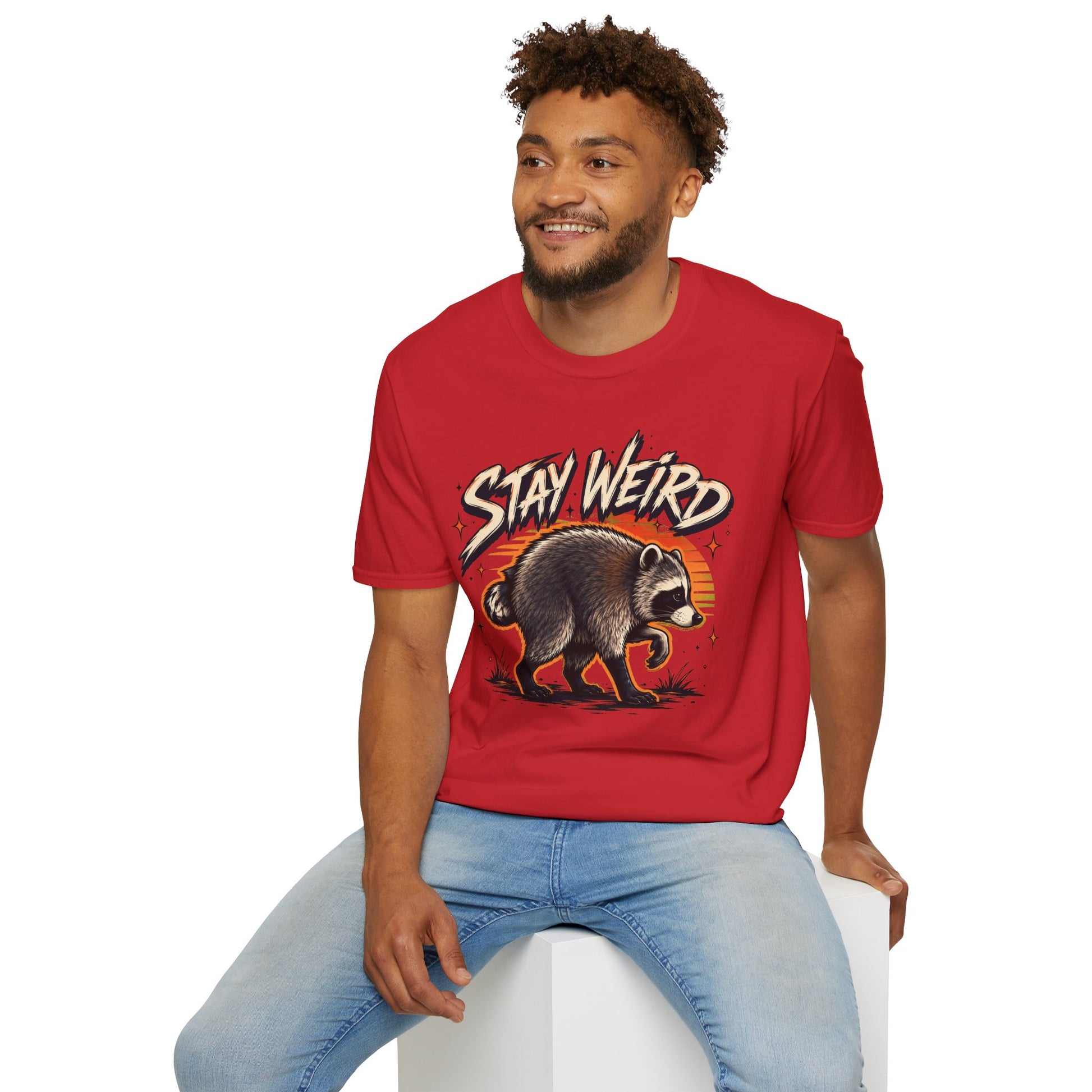 Stay Weird Raccoon Jimothy T-Shirt — Vintage Graphic Tee