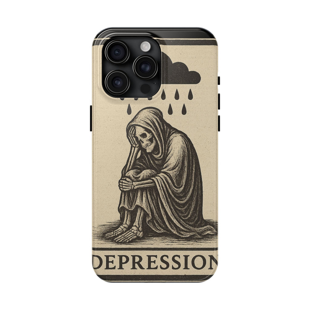 Dark Humor Phone Case, Goth iPhone Cover, Macabre Gift, Depression Art Case, Unique Phone Protector