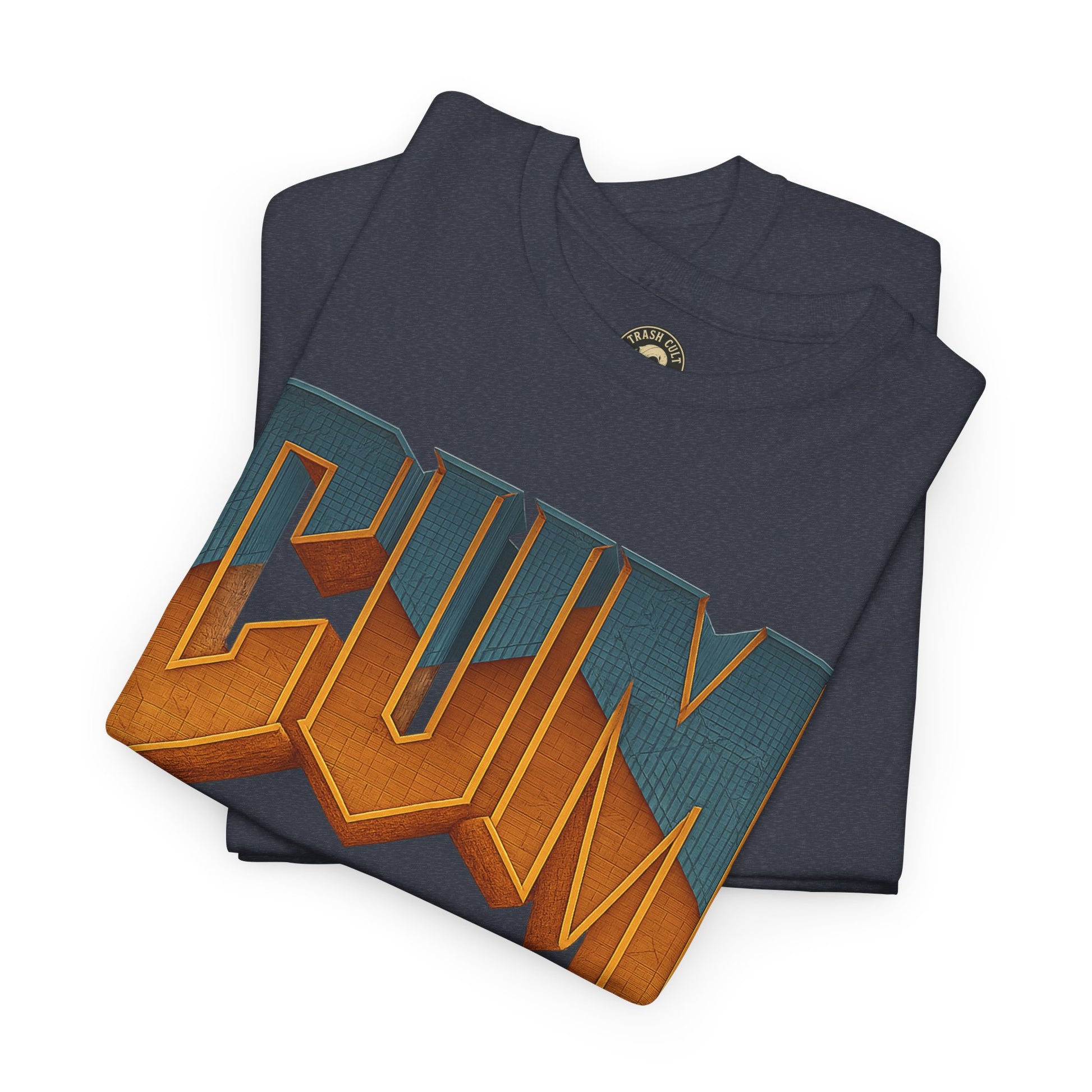 CUM Parody Metal Logo Shirt – Doom-Inspired Retro Gamer Tee on Gildan 5000