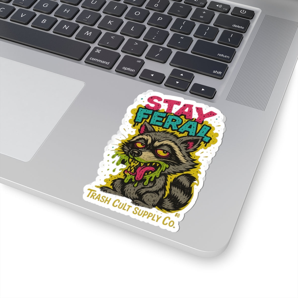Stay Feral Kiss-Cut Stickers, Fun Laptop Decals, Wild Animal Art, Unique Gift for Nature Lovers, Colorful Wall Decor