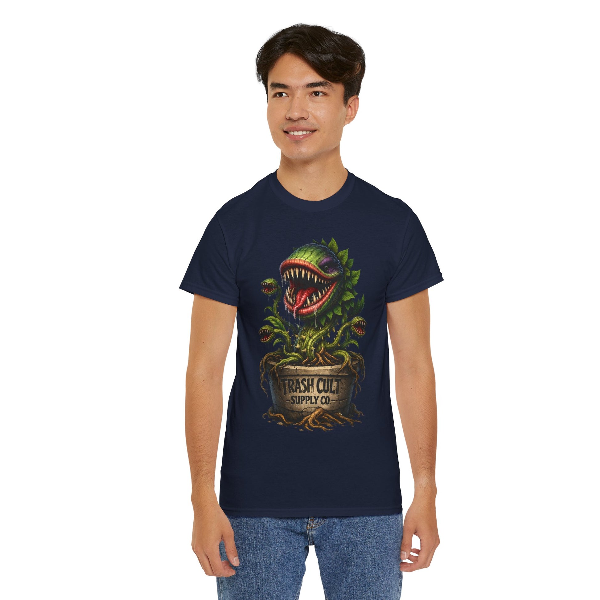 Carnivorous Plant Graphic Tee — "Trash Cult Supply Co." Potted Monster Shirt
